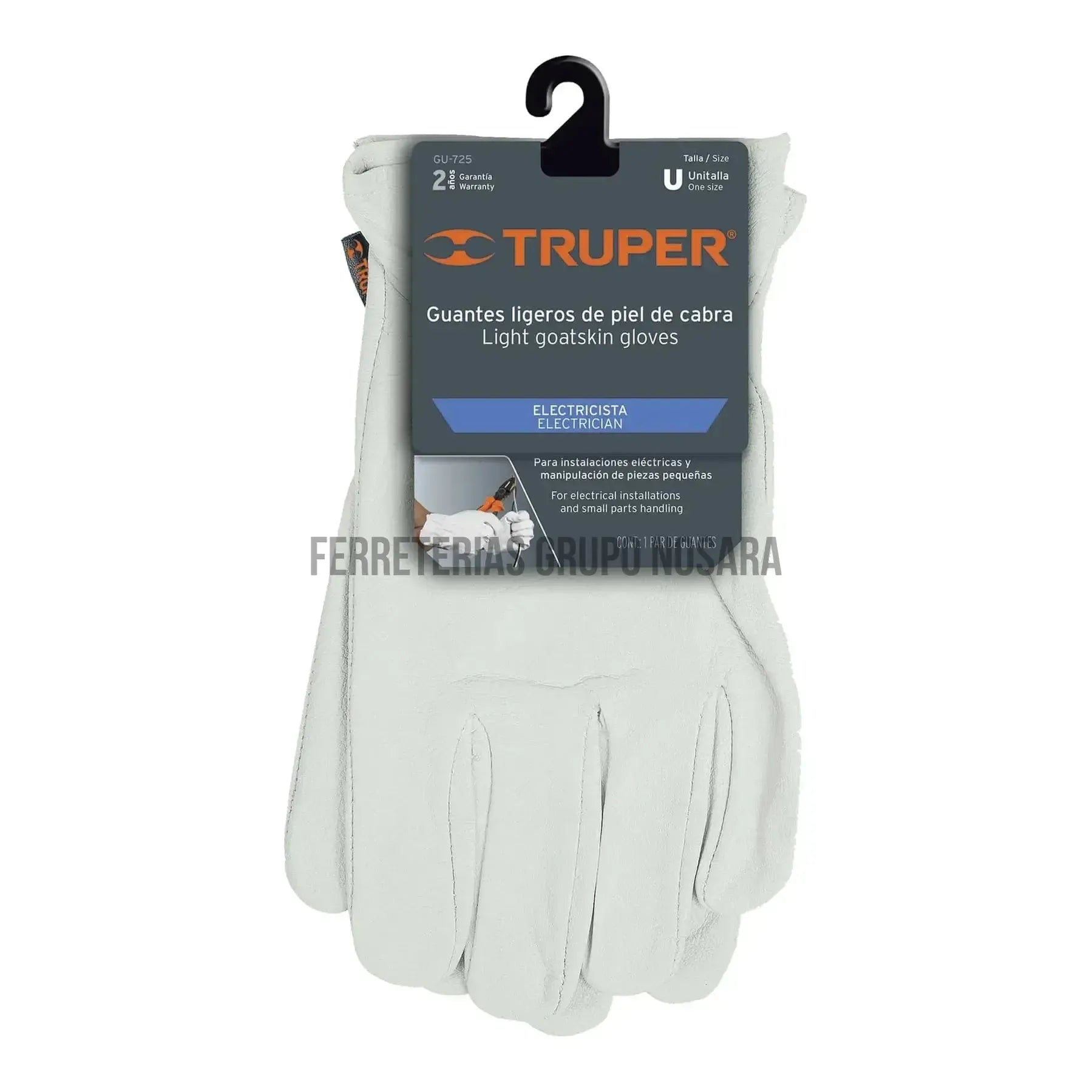 Guantes de piel de cabra, tipo operador, Truper / 14286-