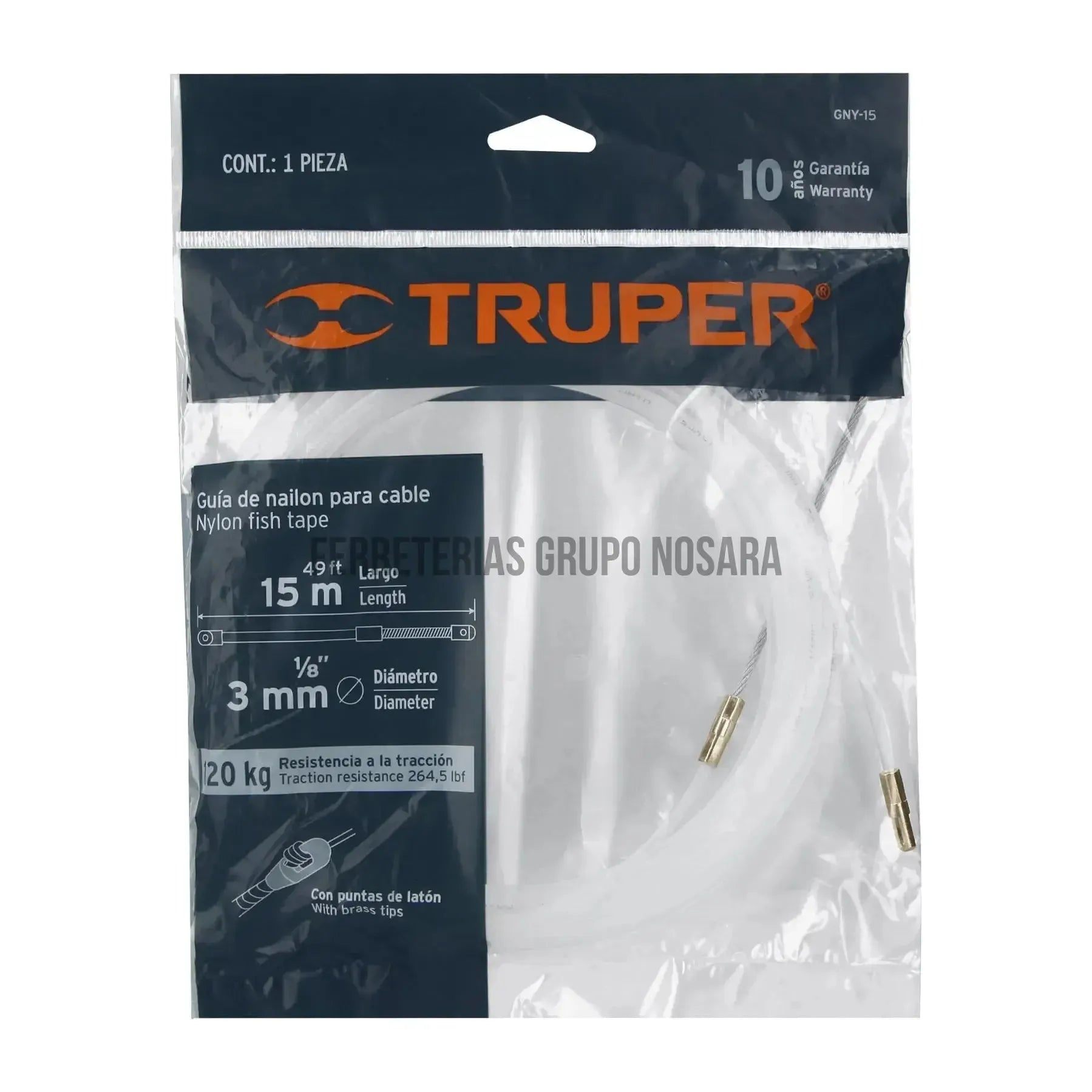 Guía de nylon de 15 m para cable, Truper / 17756-