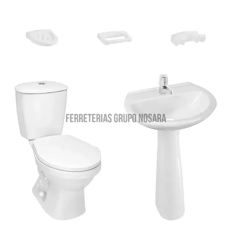 INODORO CORONA LAGUNA+LAVATORIO+PEDESTAL+LLAVE-
