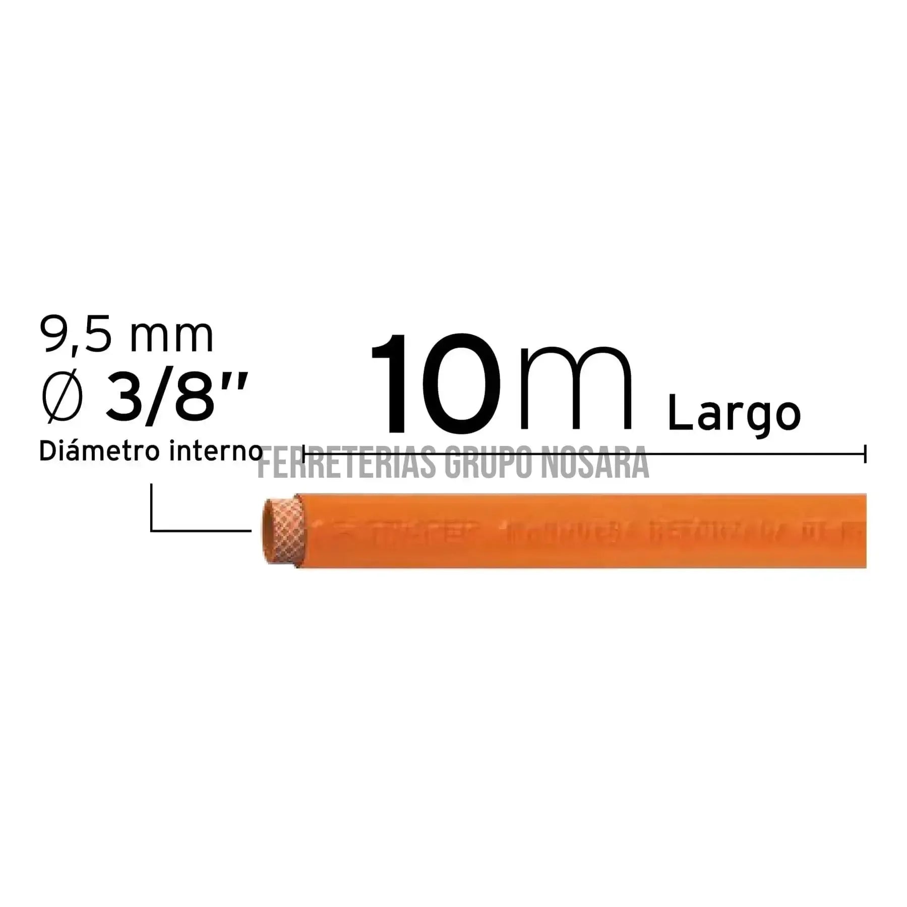Manguera de PVC para compresor, 10 m x 3/8", Truper / 10893-