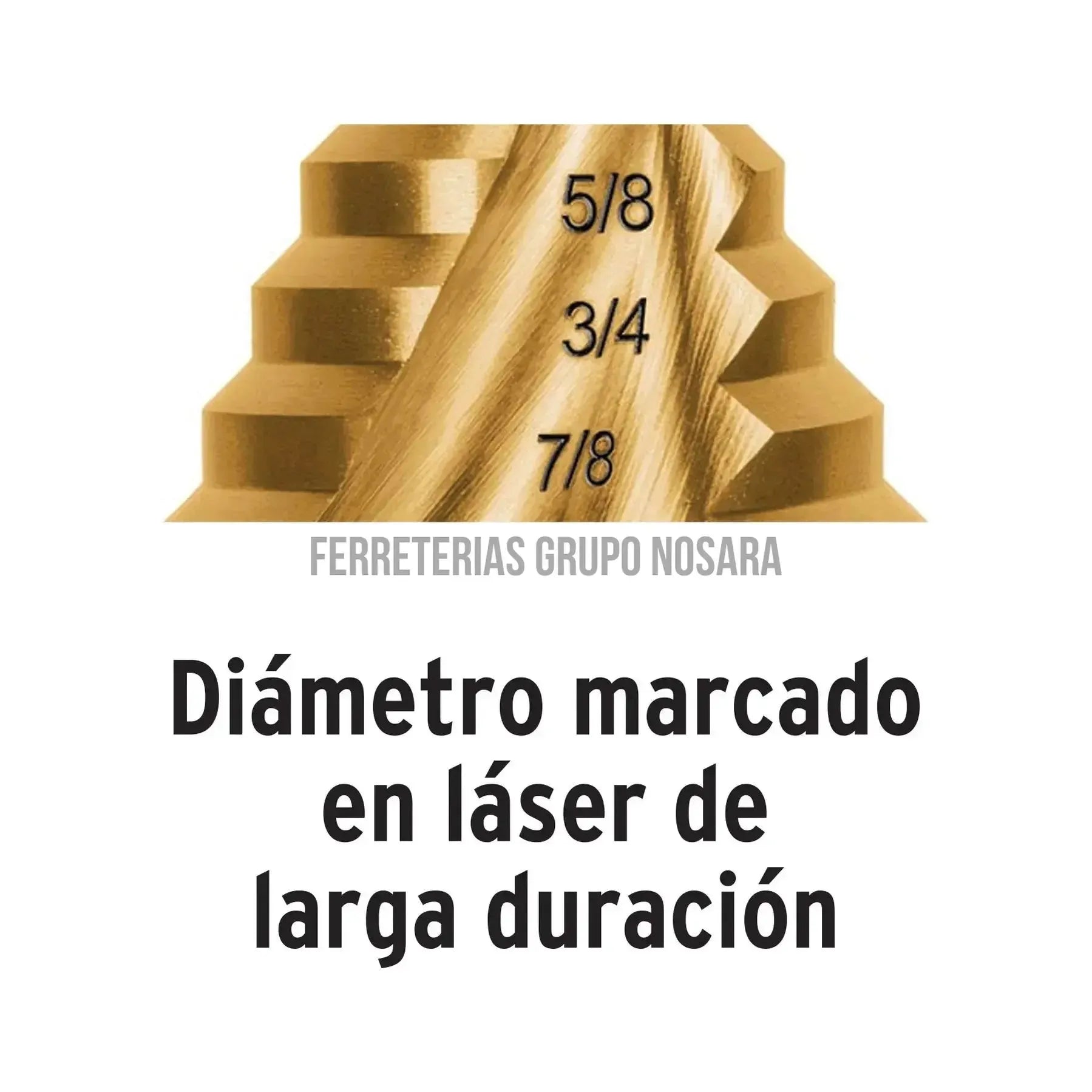 Broca escalonada titanio 13 escalones 1/8" a 1/2", Expert / 101551-