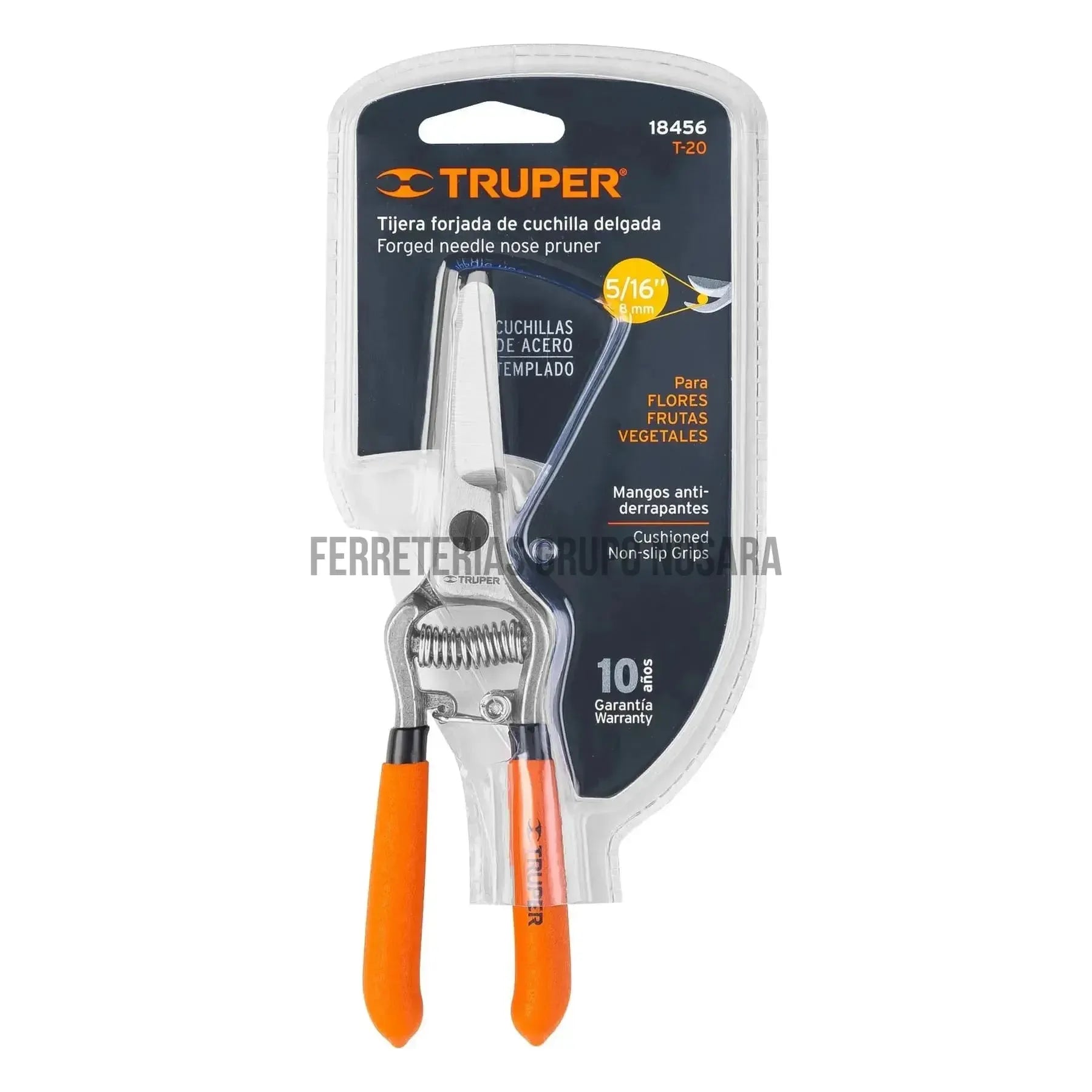 Tijera forjada para poda 6", recta, corte de frutas, Truper / 18456-