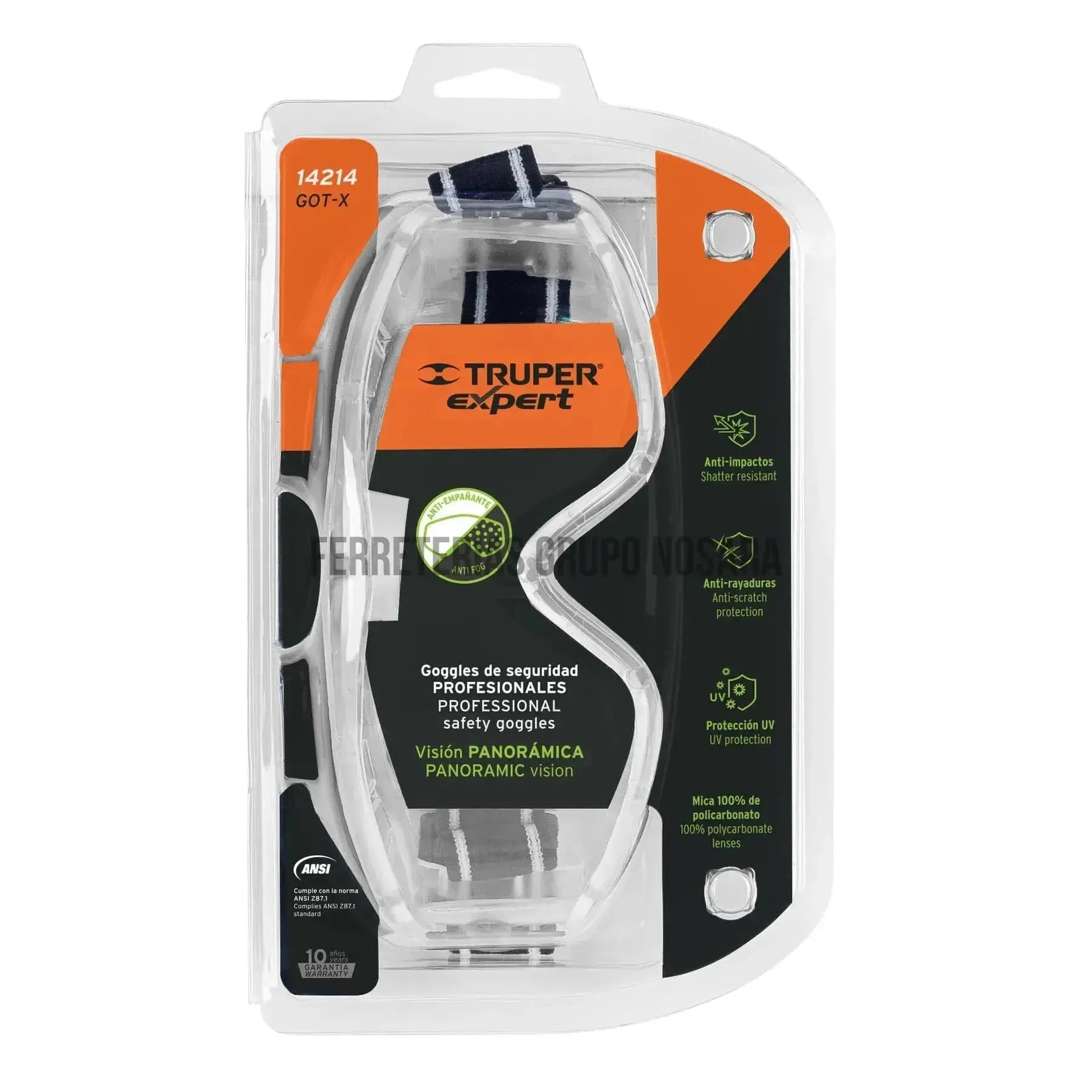 Goggles de seguridad profesionales, antiempaño, Expert / 14214-