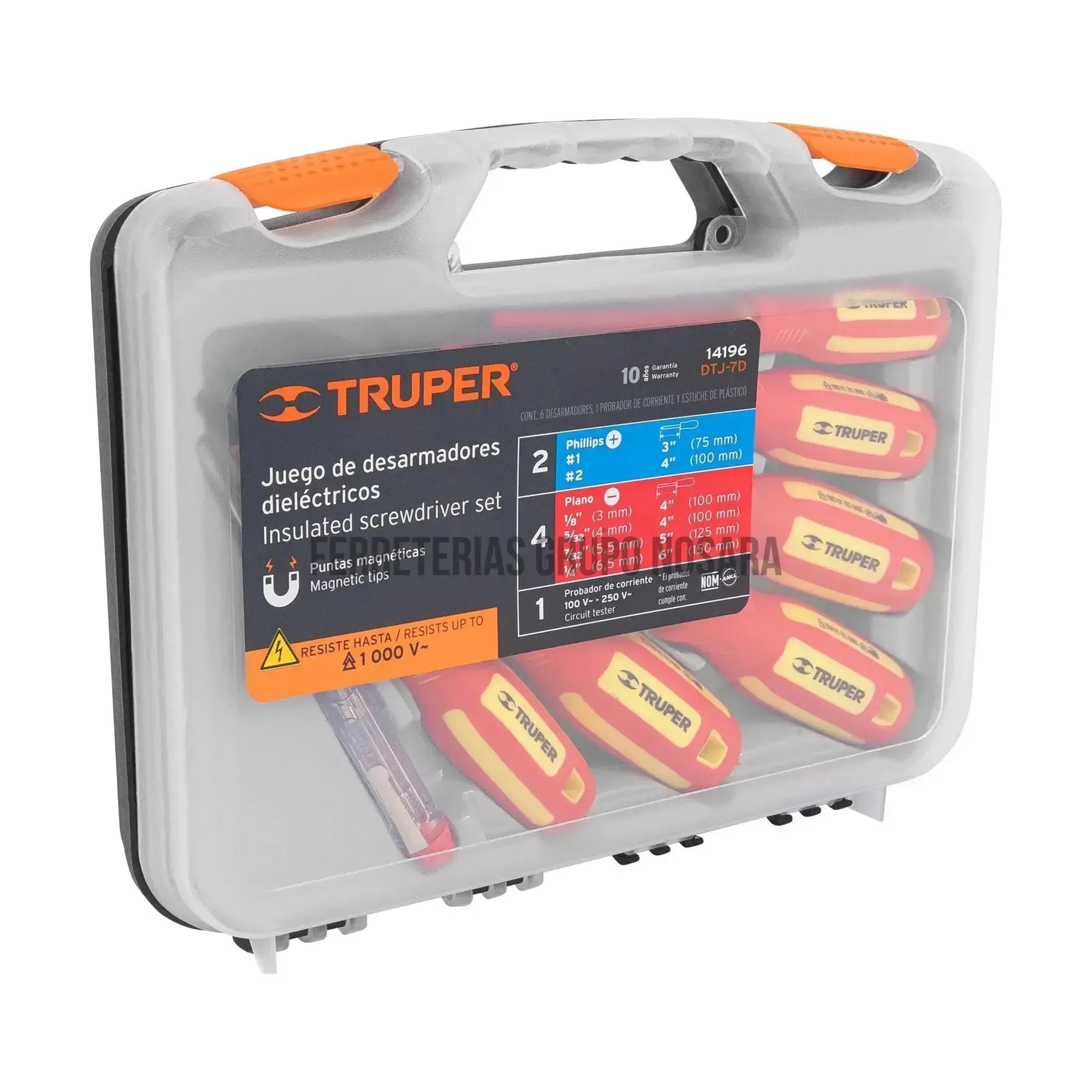Juego 6 desarmadores dieléctricos y 1 probador de corriente / 14196-