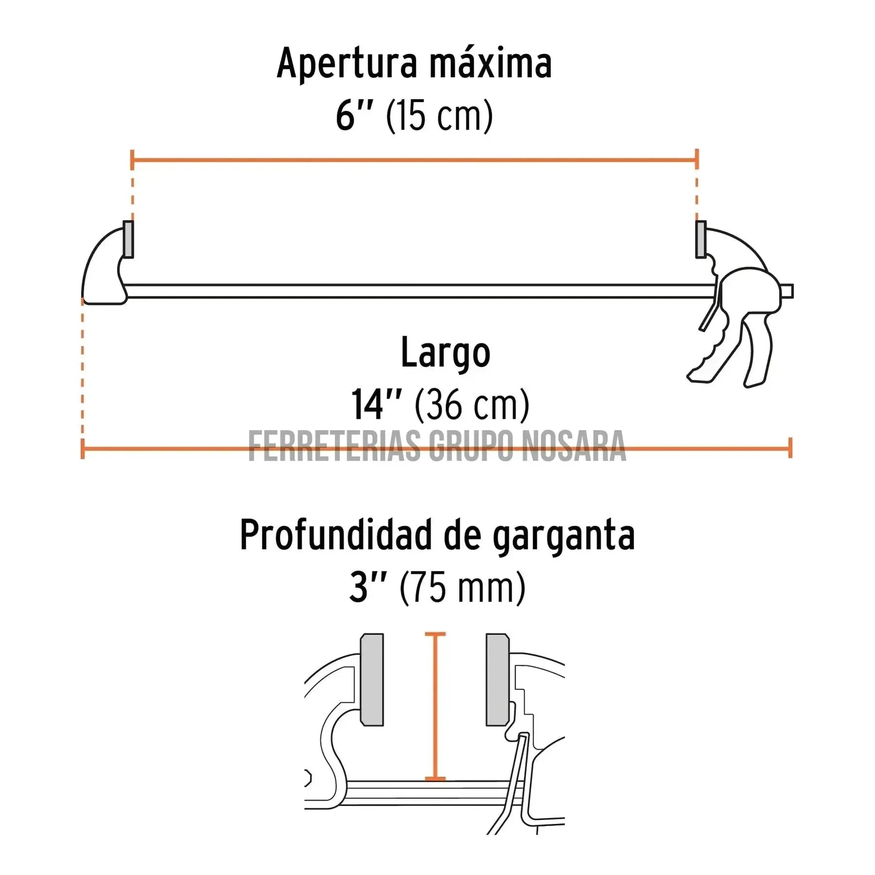 TRUPER PRENSA AJUSTE RAPIDO 6" 100142-