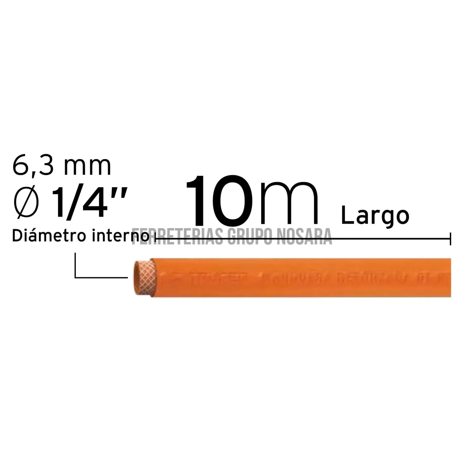 Manguera de PVC para compresor, 10 m x 1/4", Truper / 19014-
