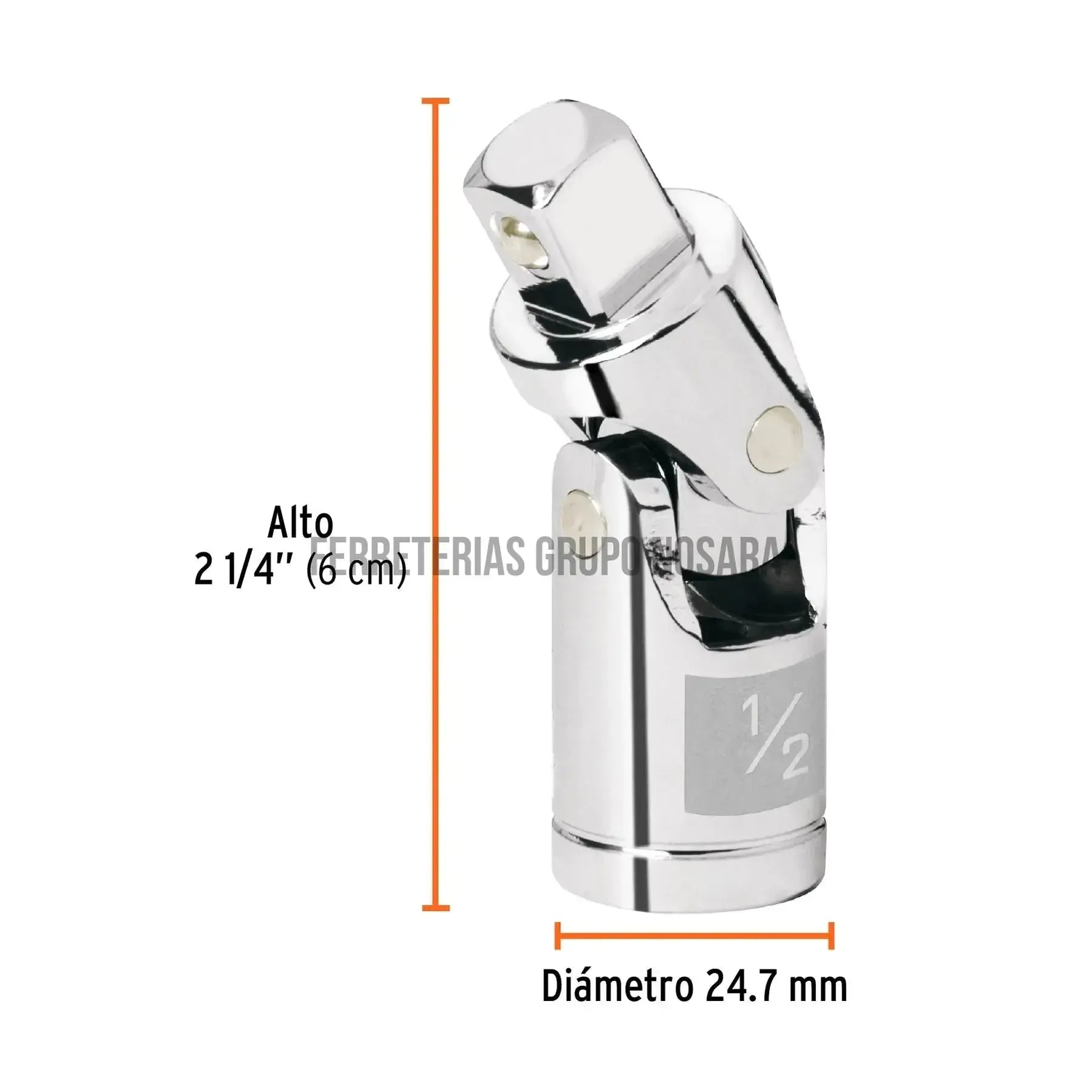 Nudo universal para dados con cuadro de 1/2', Truper 13428-