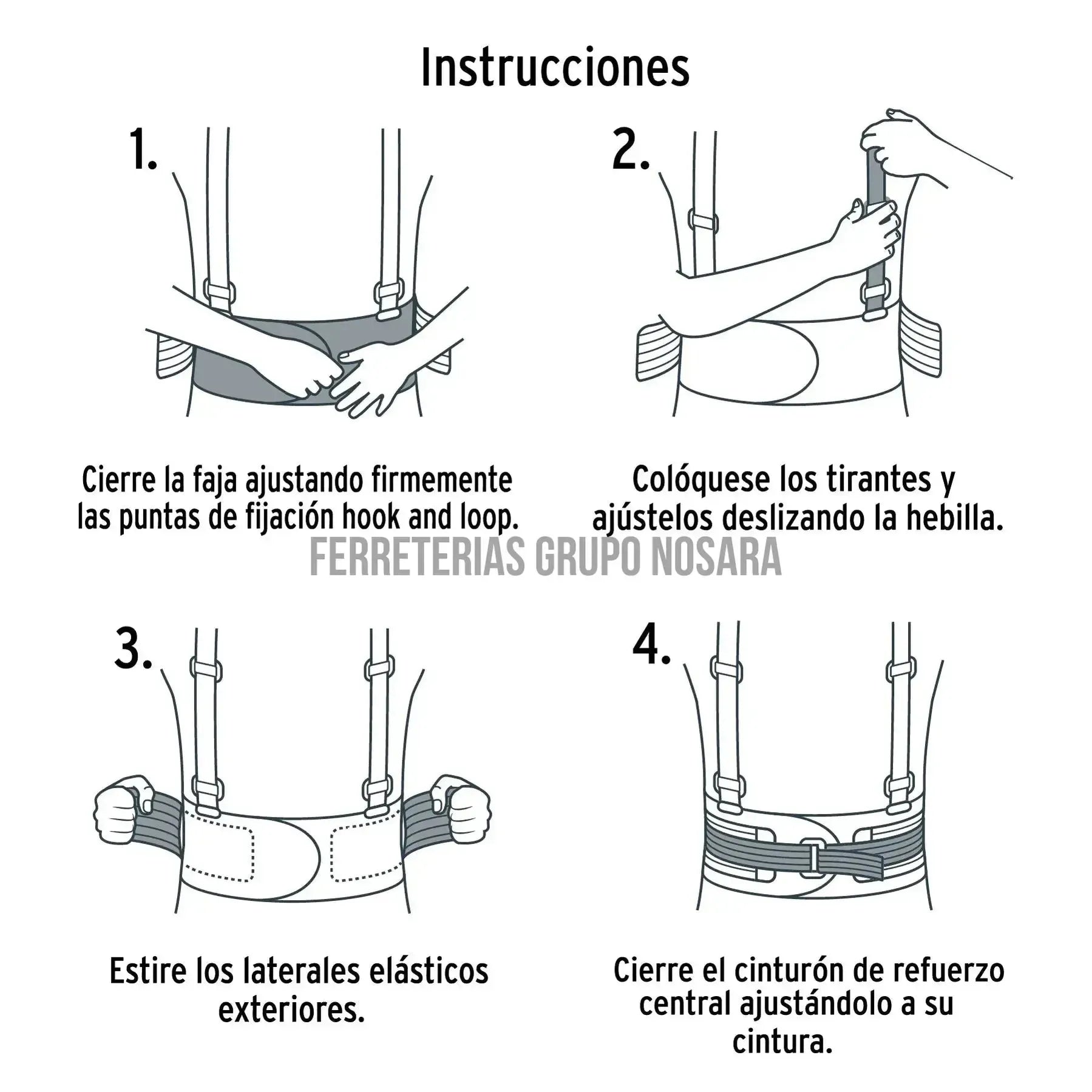 Faja lumbar con tercer cinturón, talla CH, Truper / 10955-