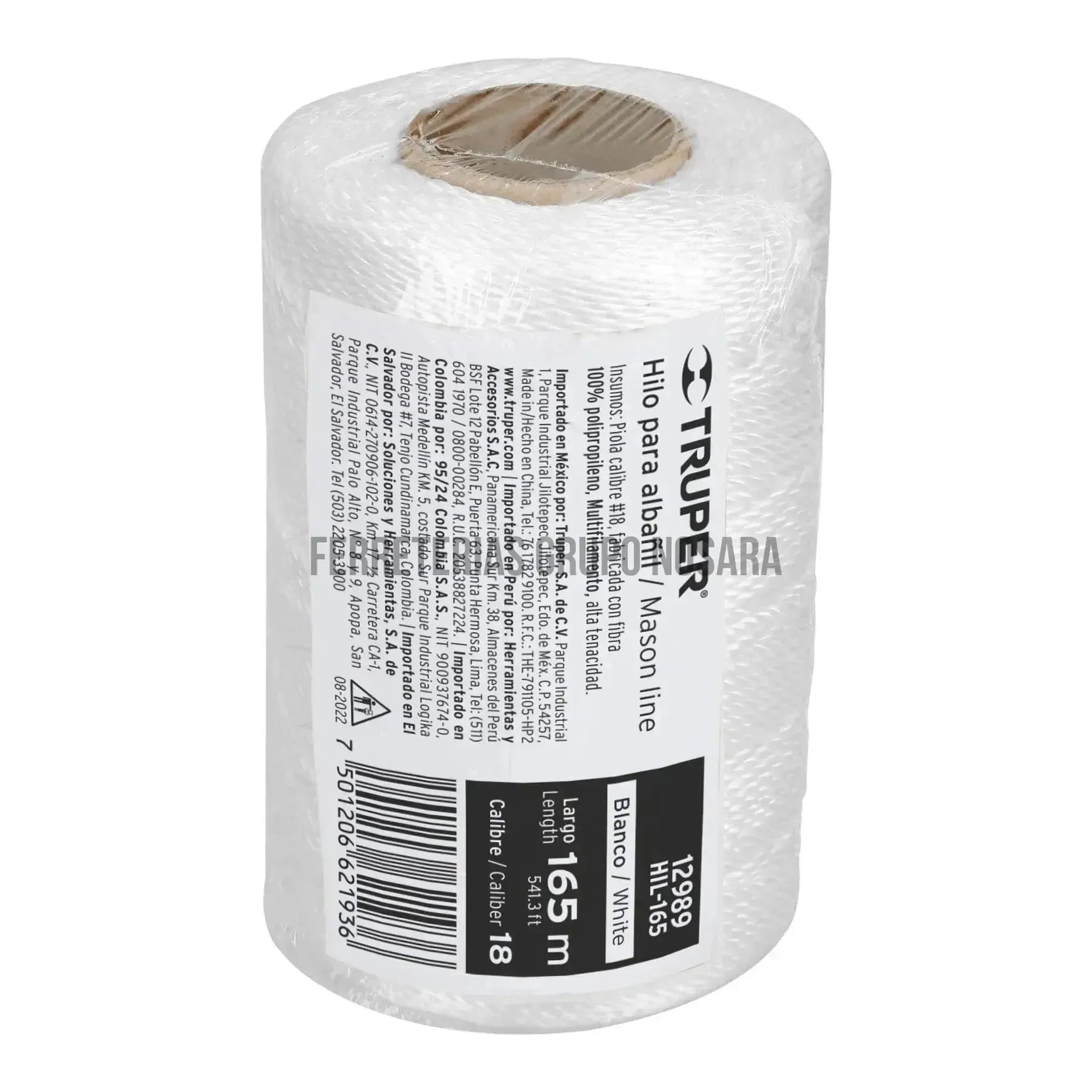 Carrete con 165 m de hilo para albañil blanco, Truper / 12989-