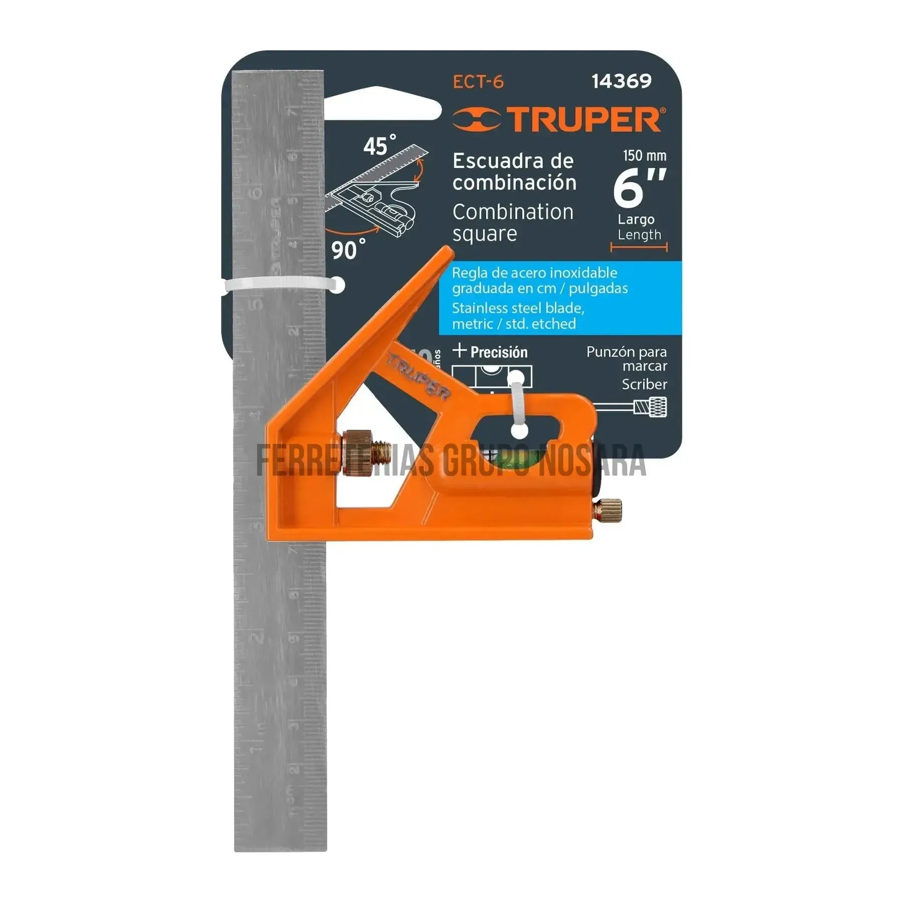 Escuadra 7" de combinación con punzón TRUPER / 14369-