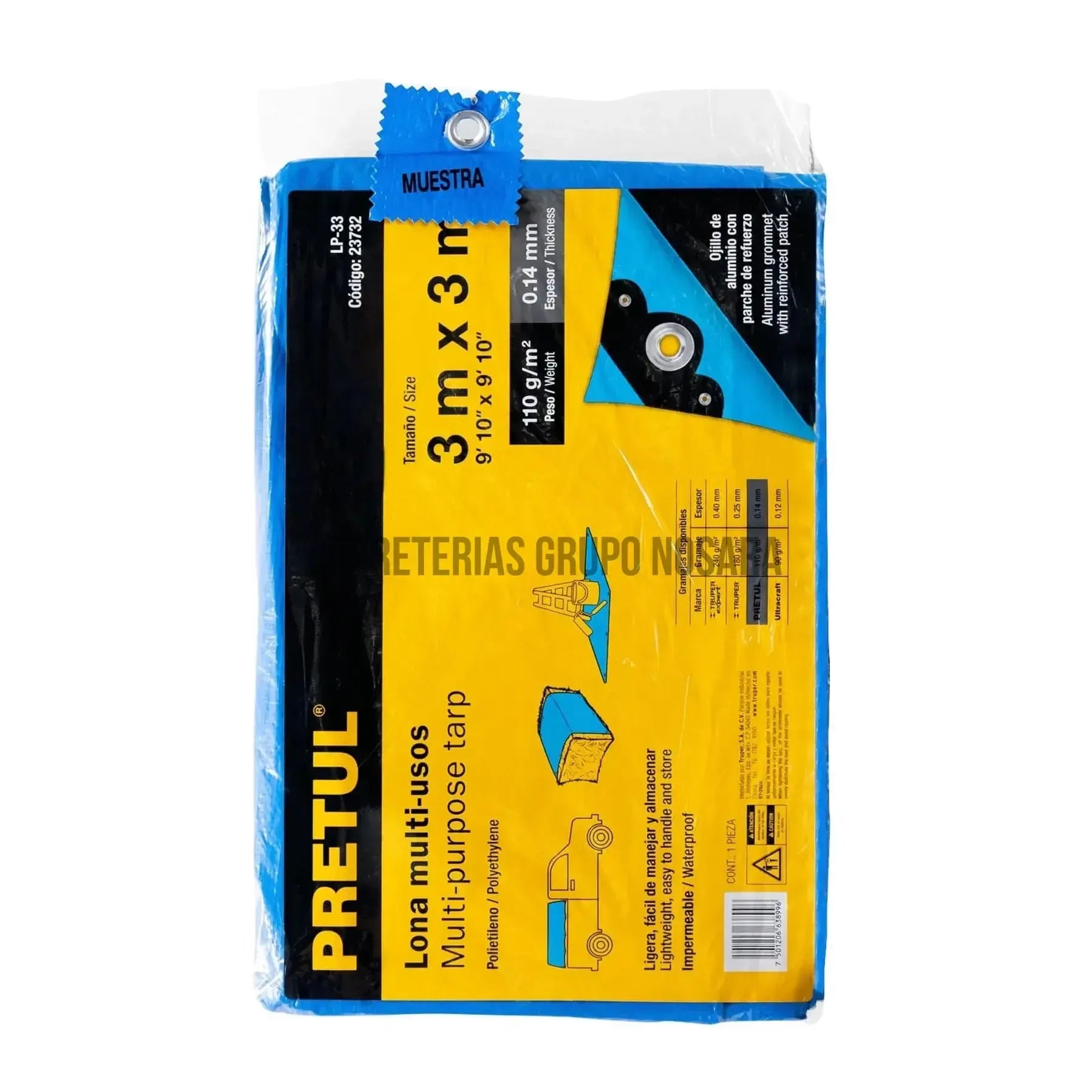LONA AZUL 3X3MT, LP-33 / 23732-