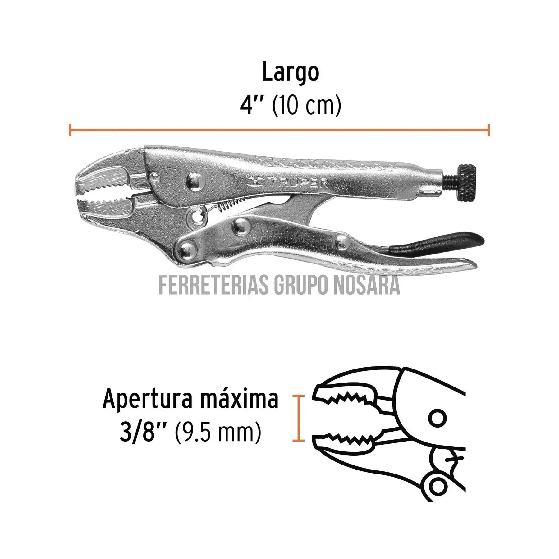 Pinza de presión 4 mordaza curva TRUPER PPT 4C / 17419-