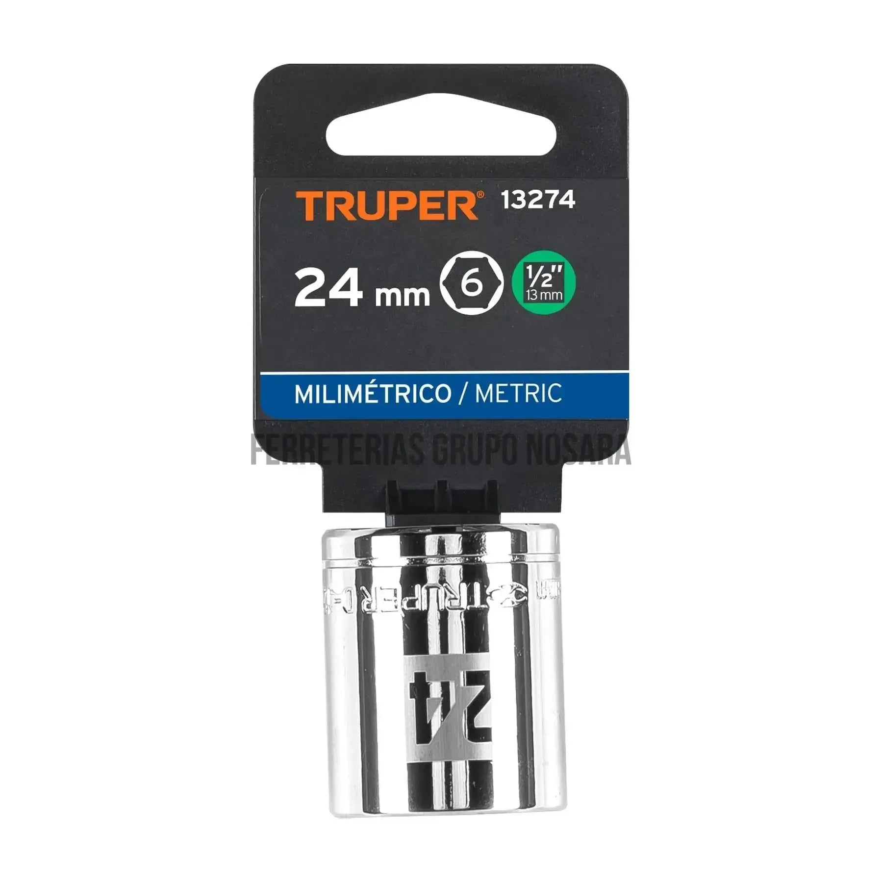 Dado de 24 mm, 6 puntas, cuadro 1/2", Truper / 13274-