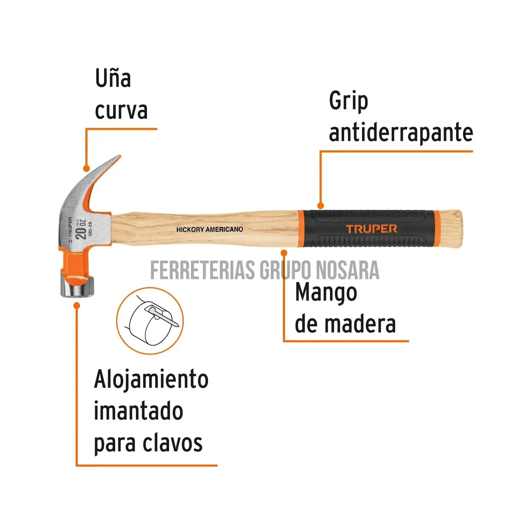 TRUPER MARTILLO C/MADERA 20 ONZ 16656-