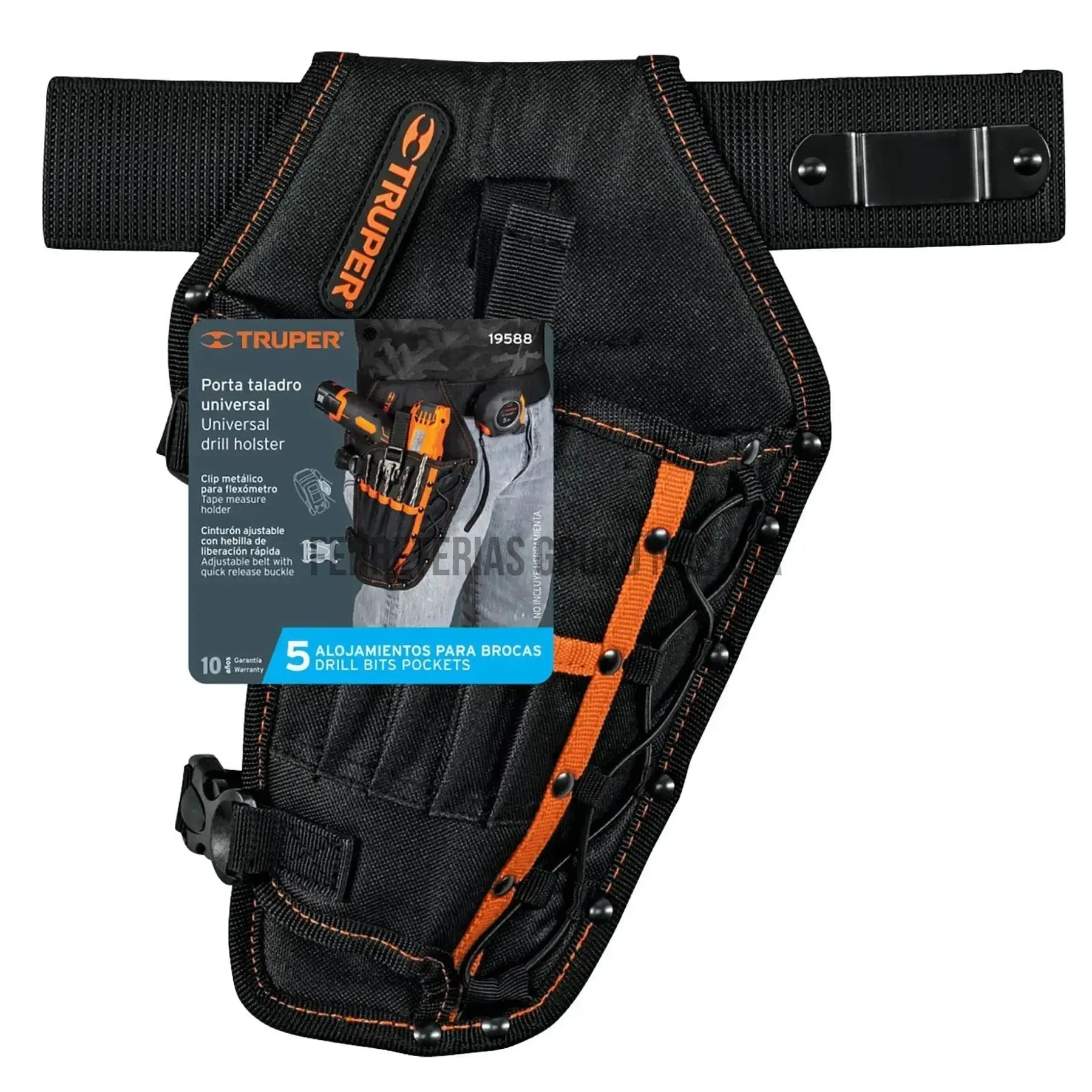 Porta taladro de poliéster, 6 compartimentos, Truper / 19588-