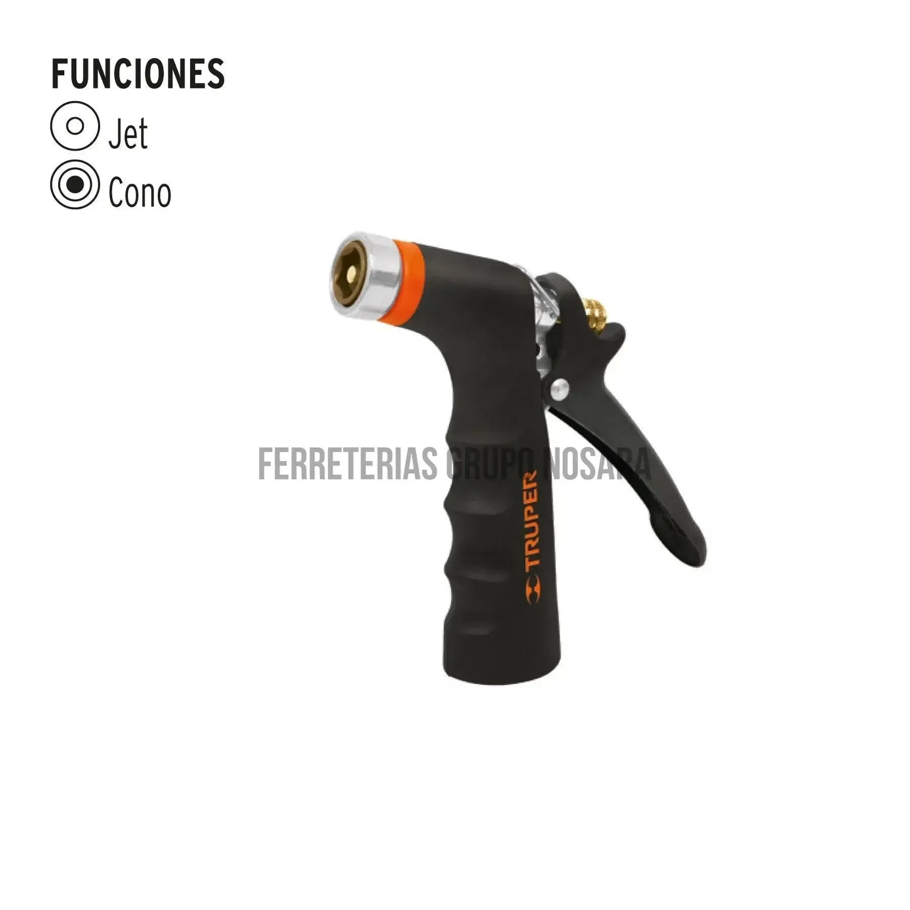 Pistola para riego de 2 funciones metálica con recubrimiento / 18475-