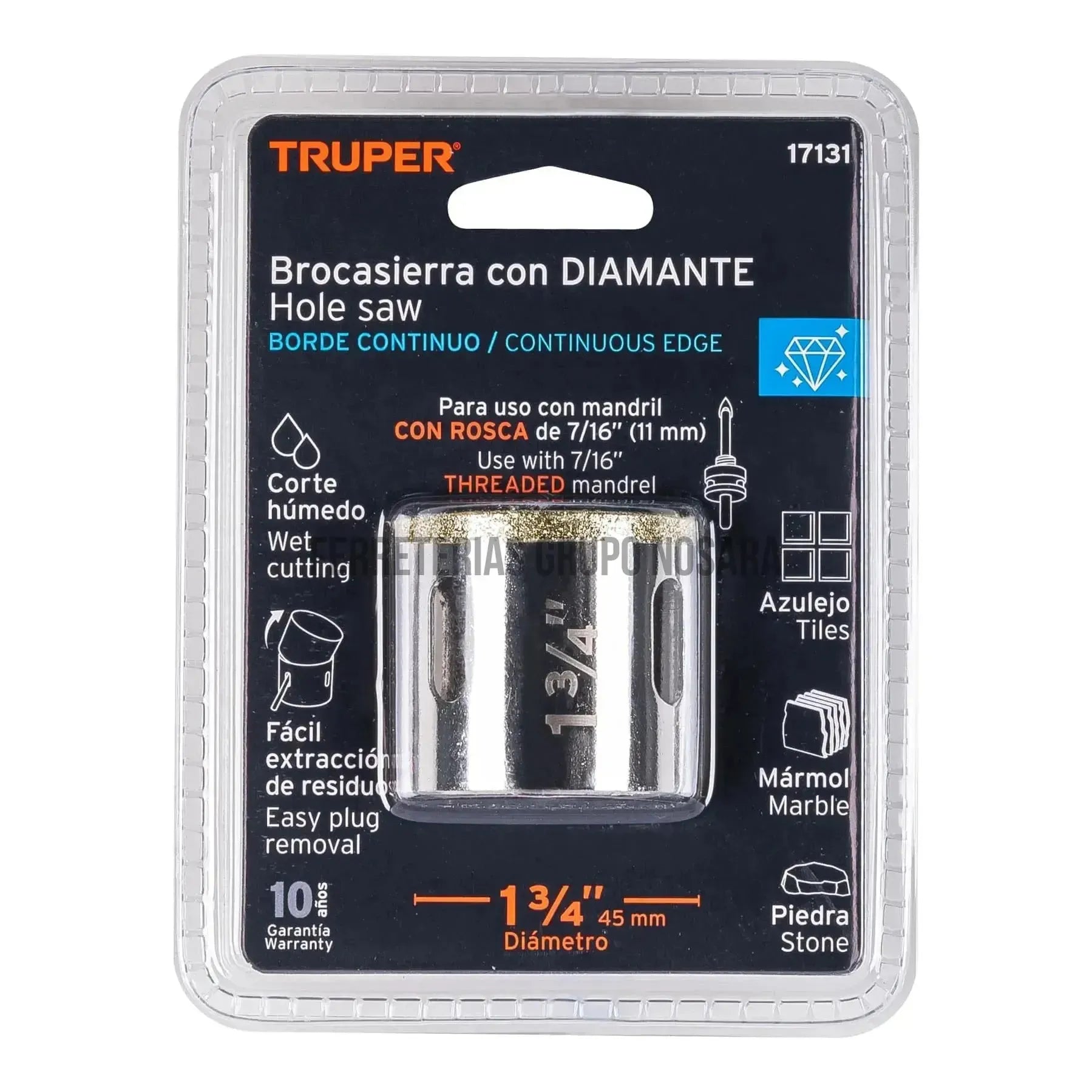 Brocasierra diamante 1-3/4" borde continuo TRUPER / 17131-