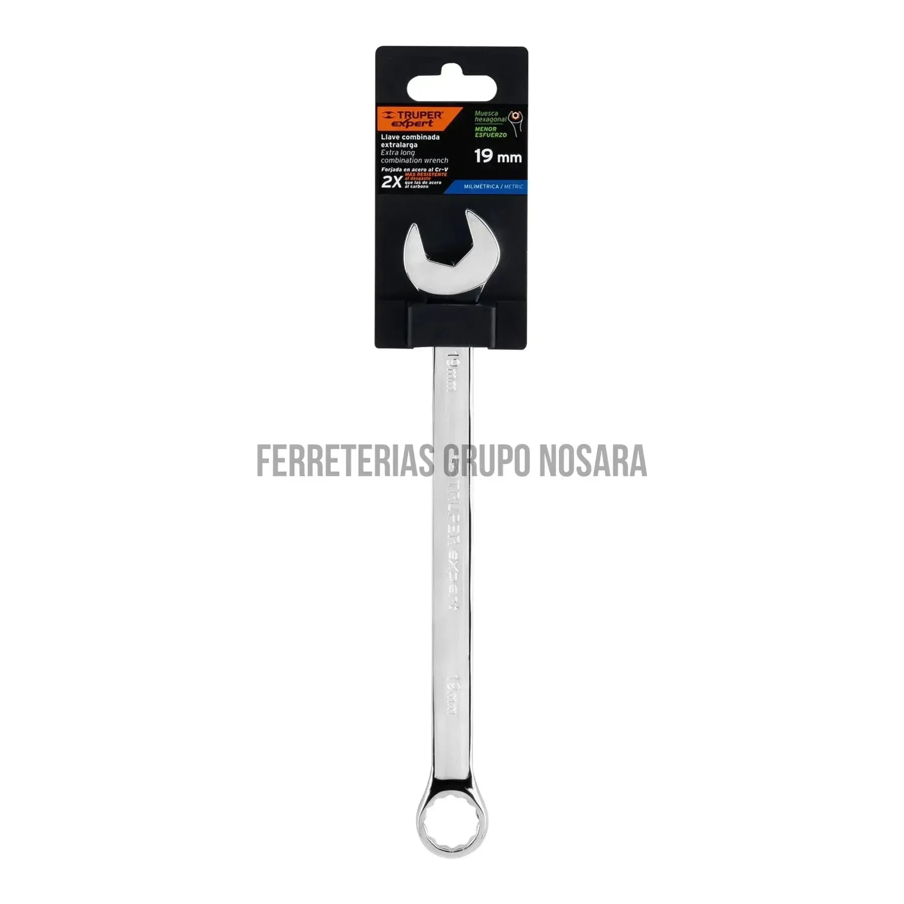 Llave combinada extralarga 19 mm x 278 mm de largo, Expert / 15623-