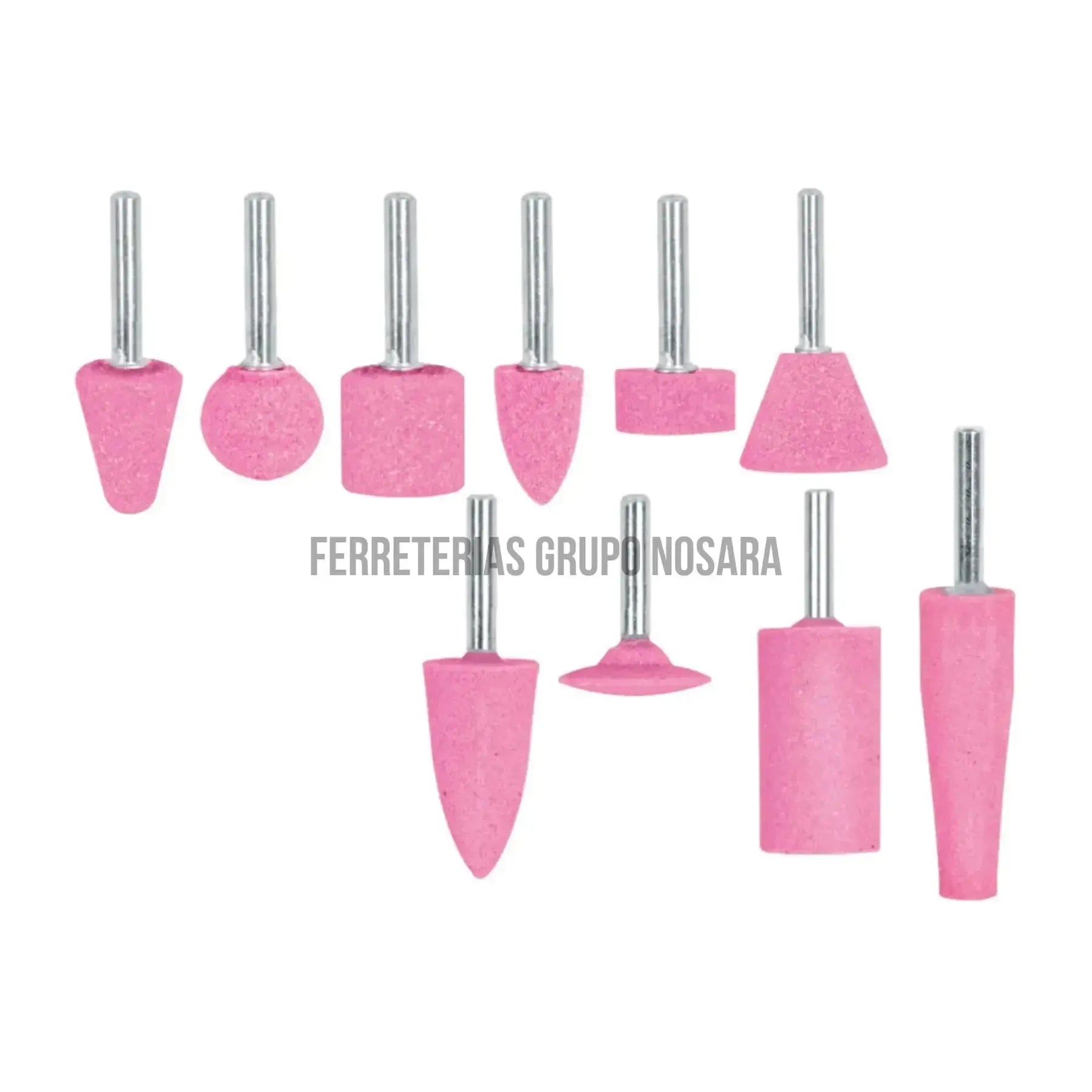 Juego de 10 piedras montadas zanco 1/4", uso general, Truper / 12445-