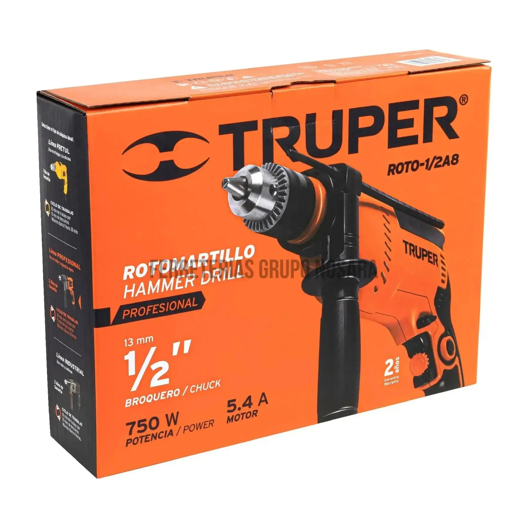 Rotomartillo 1/2" 750 W, profesional, Truper / 14658-