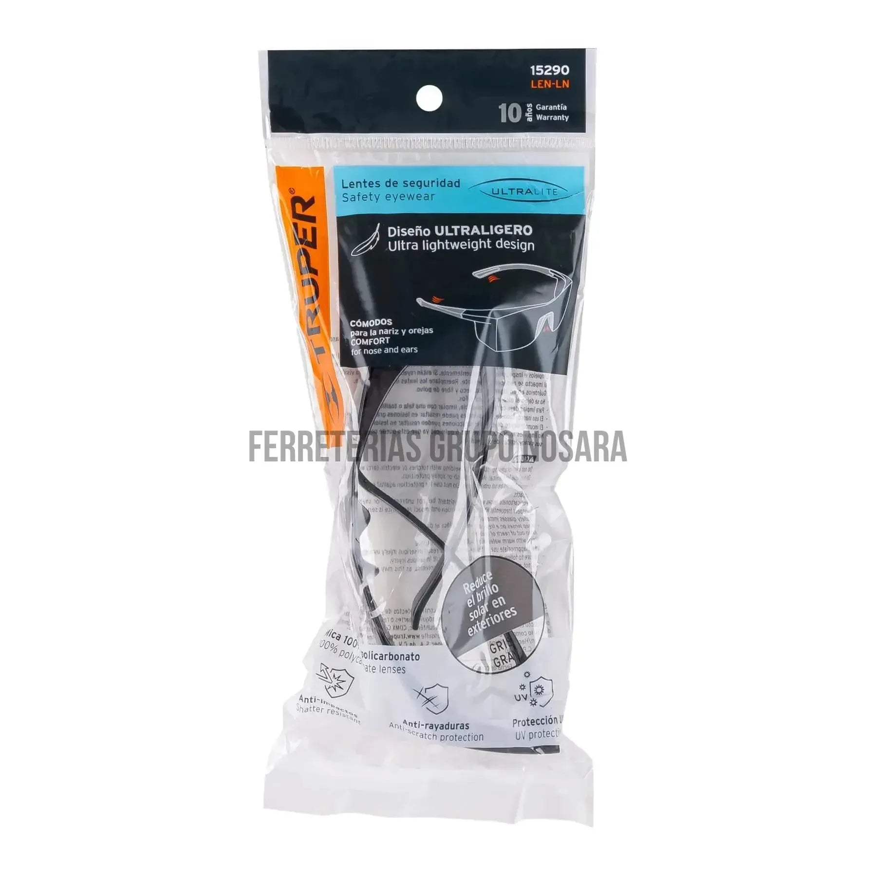 Lentes de seguridad grises, Truper Ultralite / 15290-