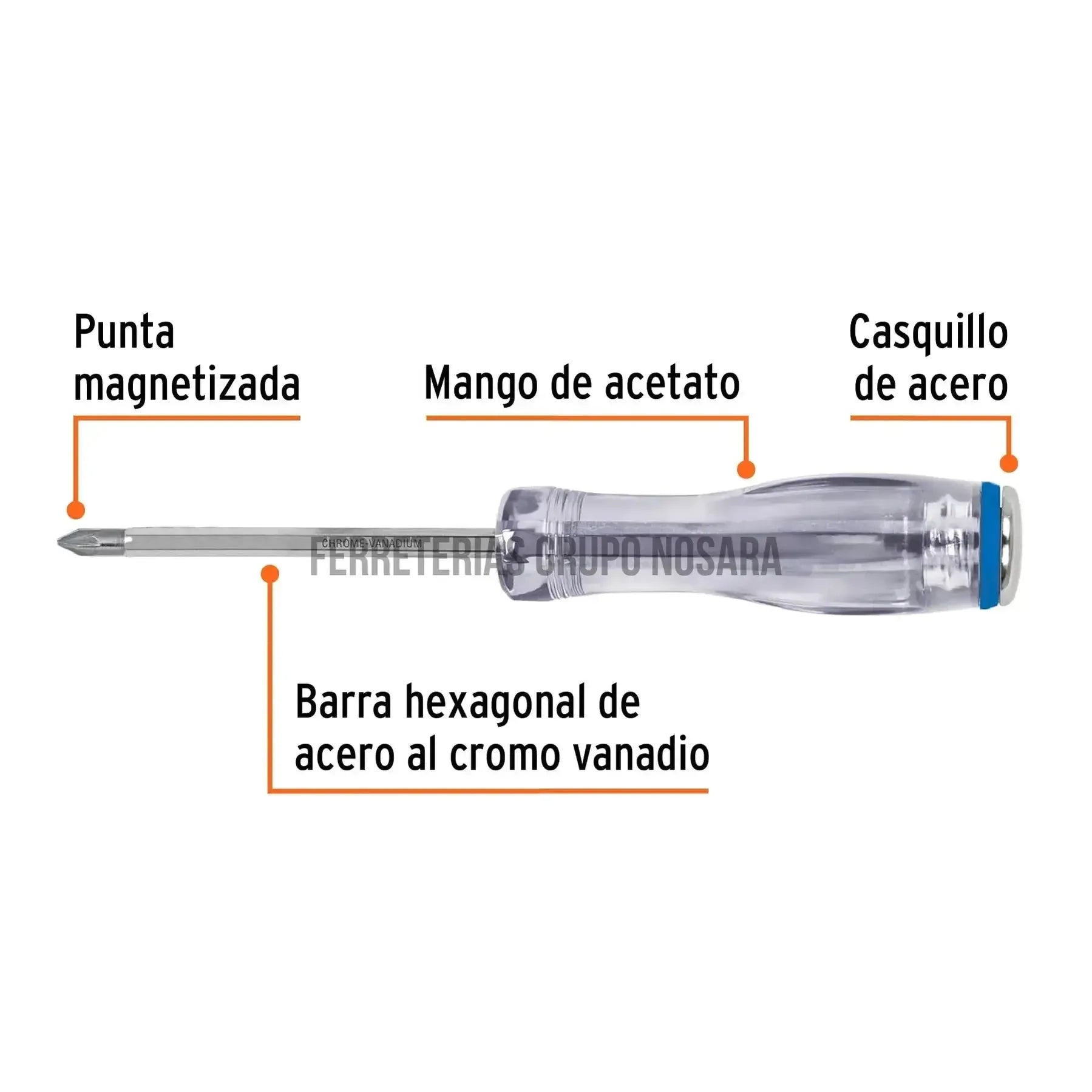 Desarmador de cruz de golpe 3/16" x 3", Truper Expert / 14143-