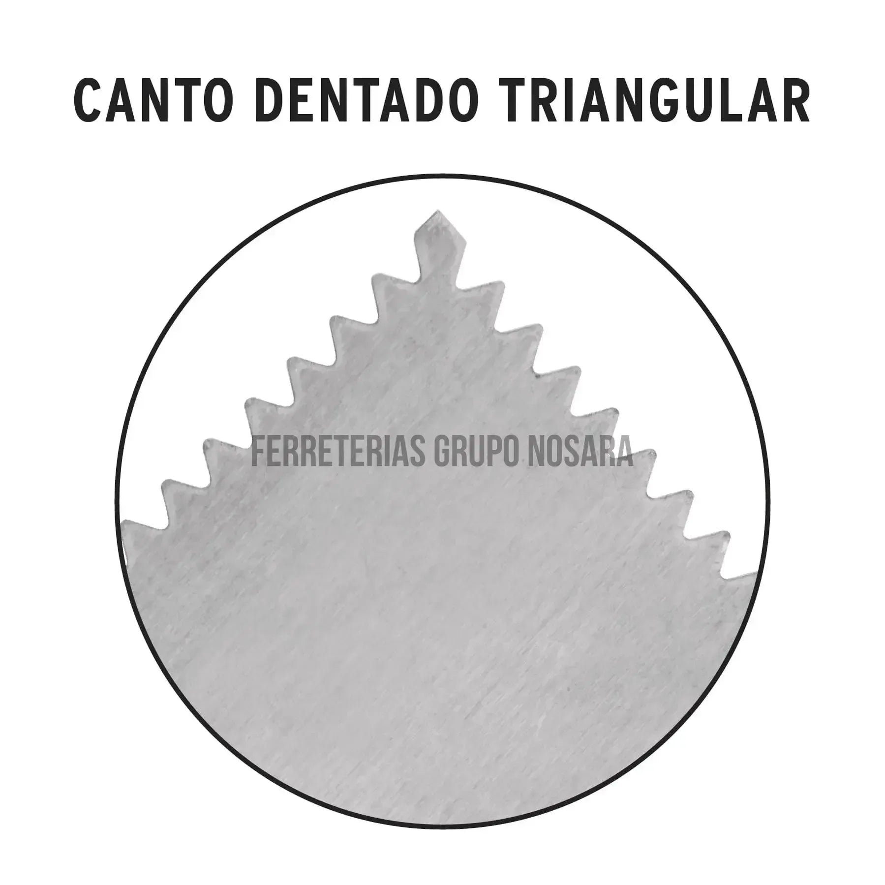 Llana dentado triangular 11", 6 remaches, mango plástico / 15415-
