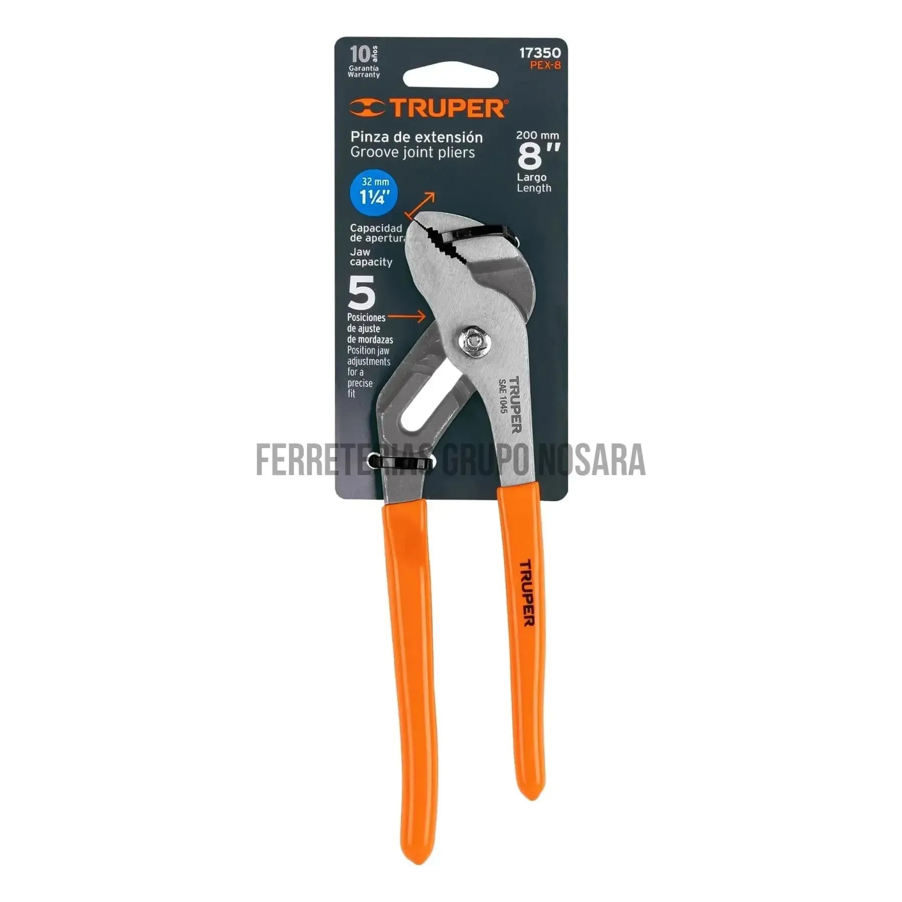 Pinza de extensión 8 mango de PVC, TRUPER PEX-8 / 17350-