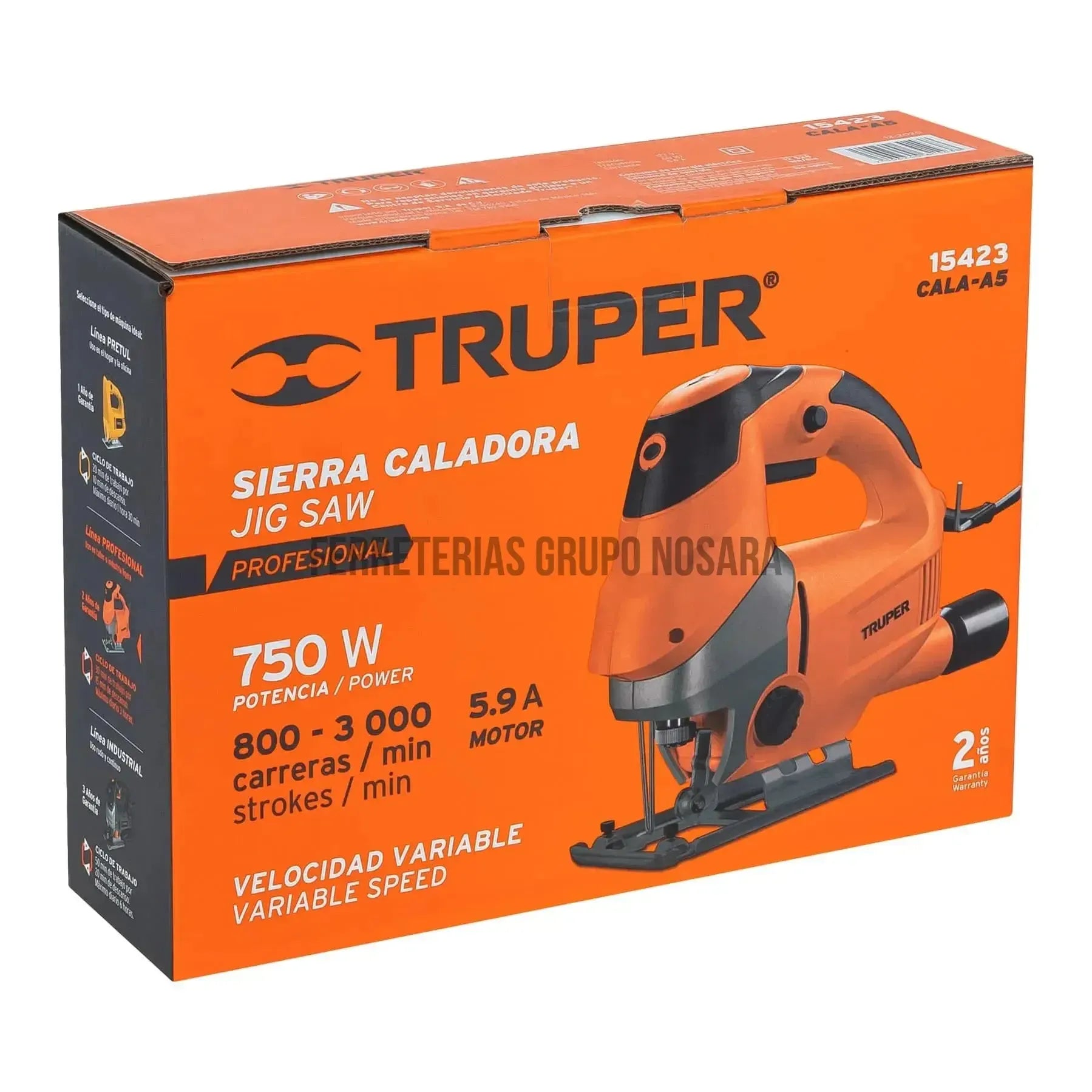 Sierra caladora 750 W 5.9 A velocidad variable, profesional / 15423-