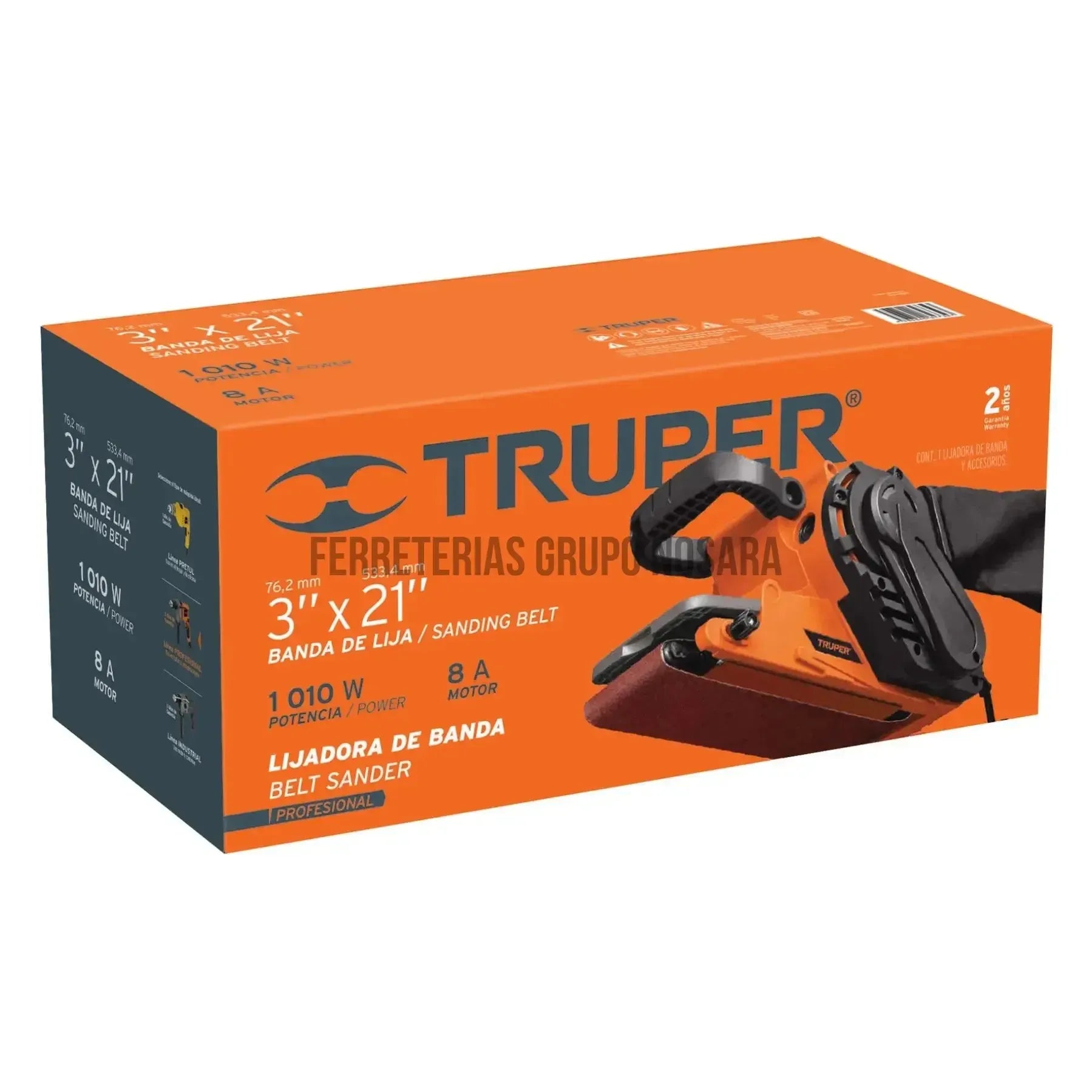 Lijadora de banda 3 x 21' 1010 W, profesional, Truper / 13448-
