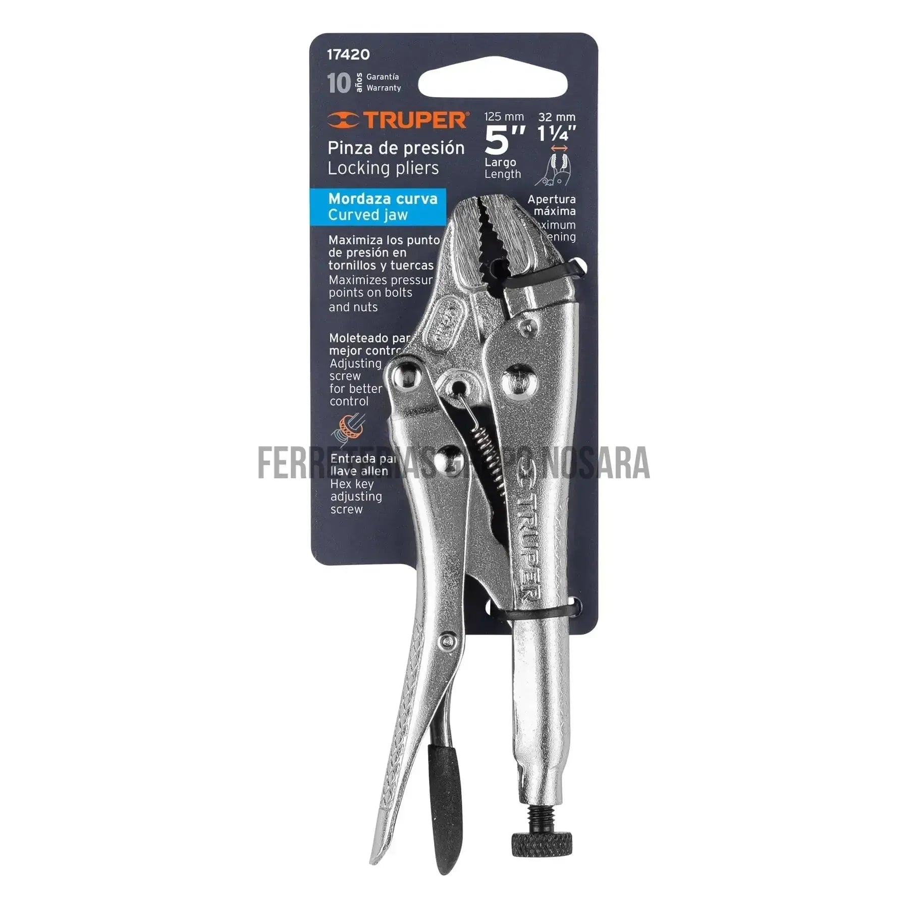 Pinza de presión 5" mordaza curva, Truper / 17420-