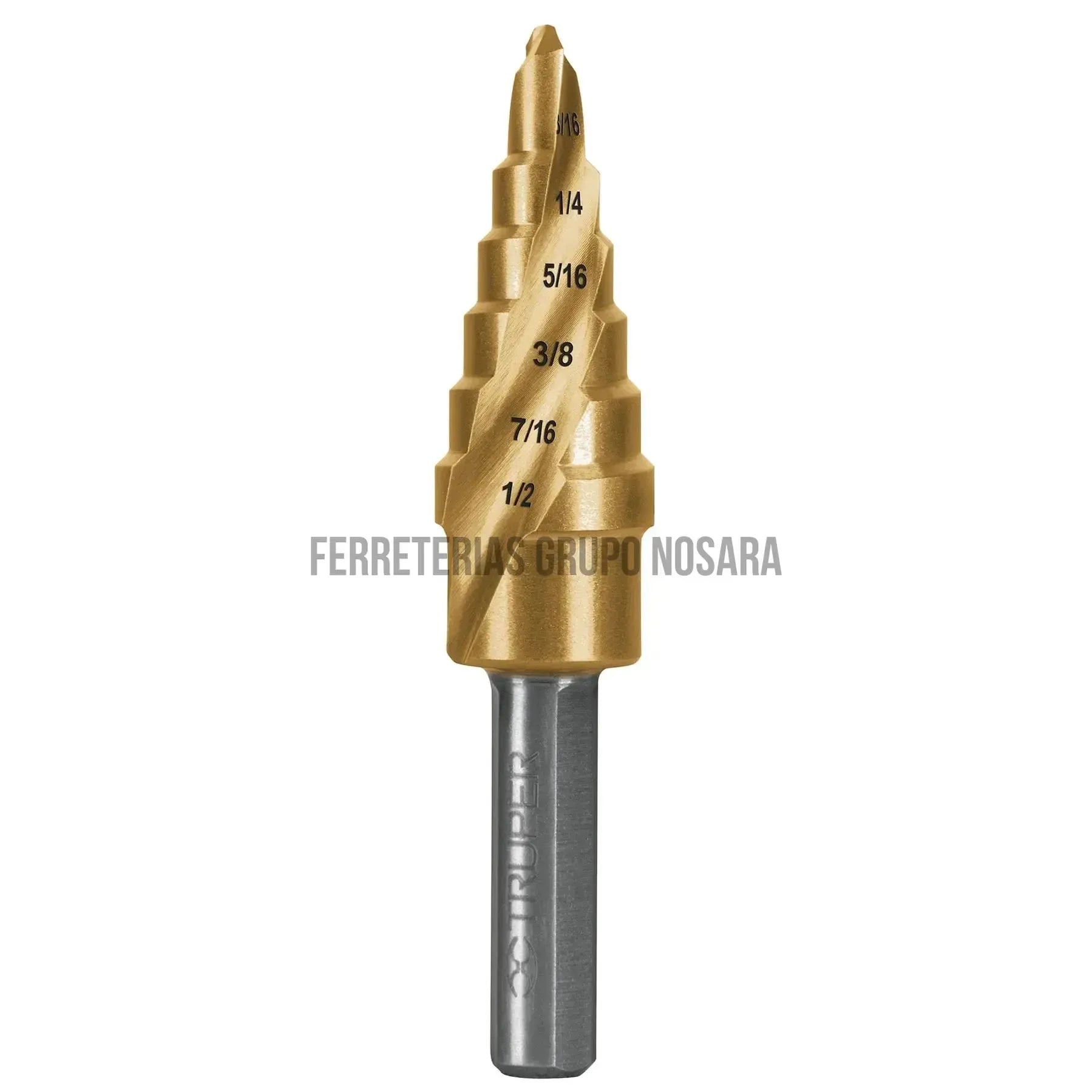 Broca escalonada titanio 6 escalones 3/16 a 1/2 TRUPER / 101550-