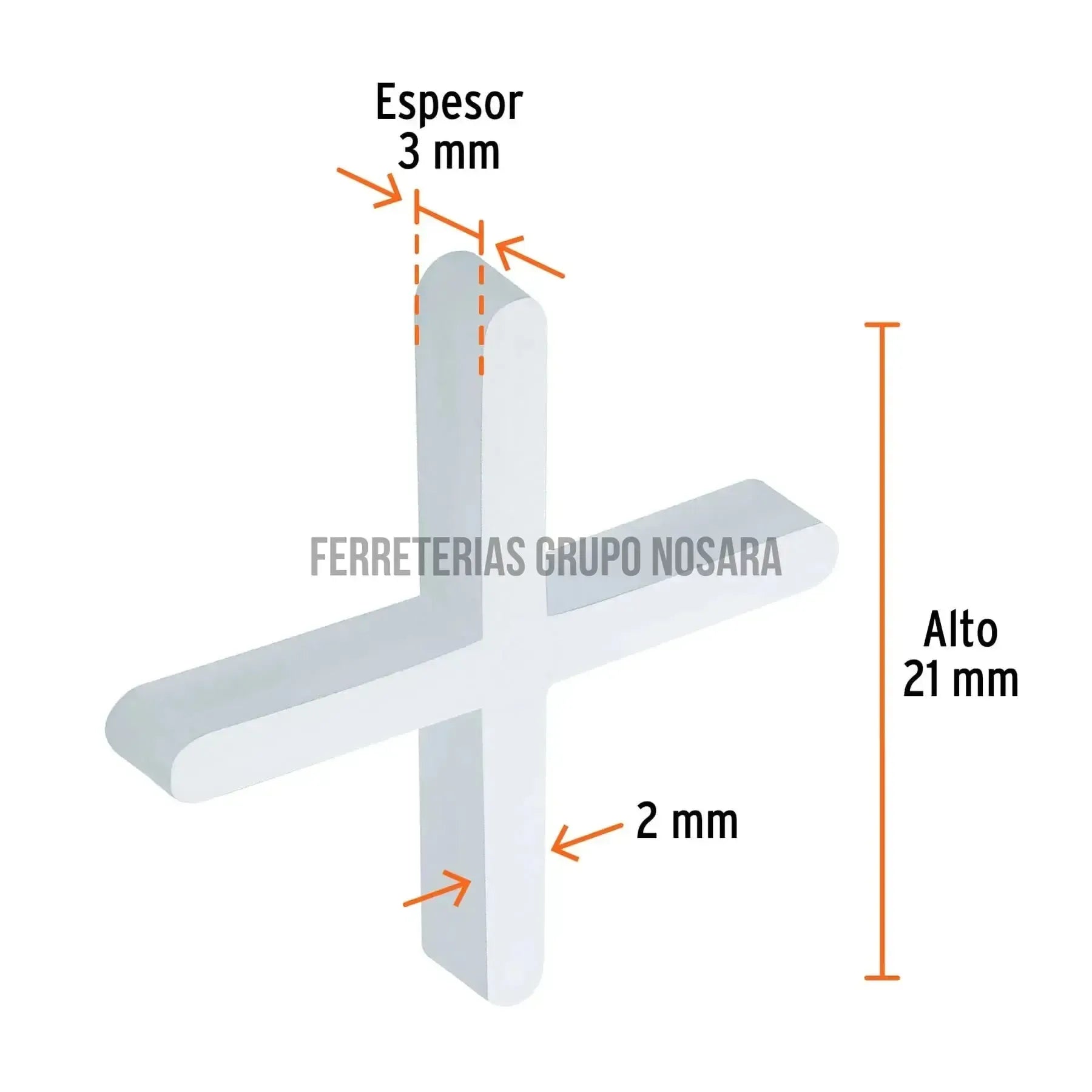 Bolsa con 200 separadores de 2 mm de losetas, Truper / 12972-