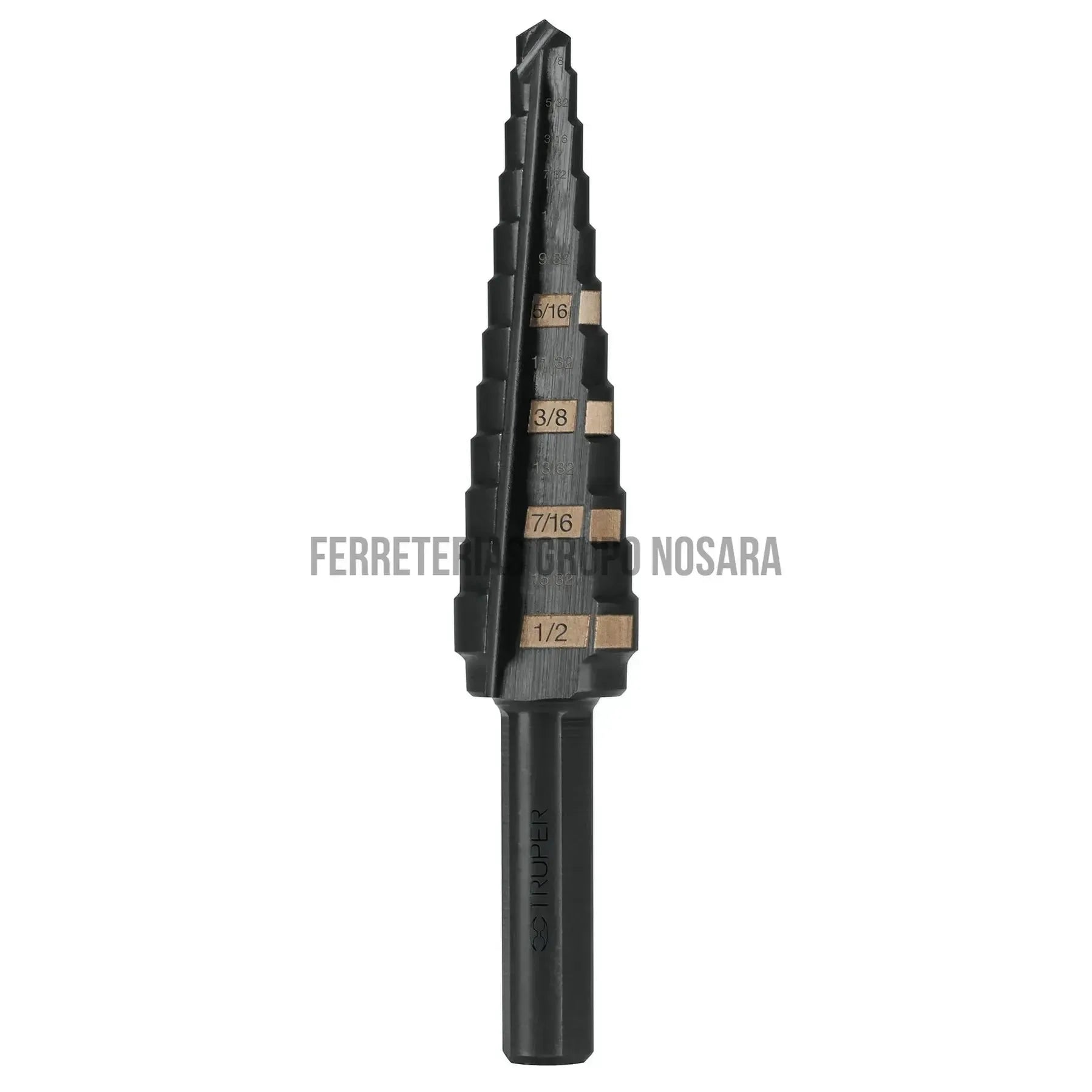 Broca escalonada óxido negro 13 escalones 1/8 a 1/2 TRUPER / 12122-