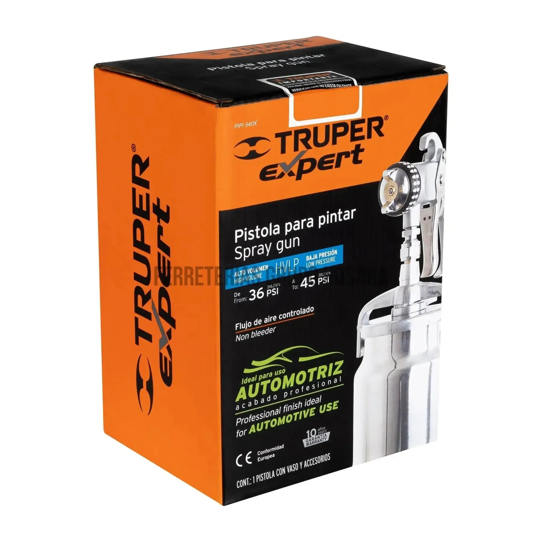 Pistola p/pintar succión HVLP vaso aluminio, 1.4 mm, Expert / 14030-