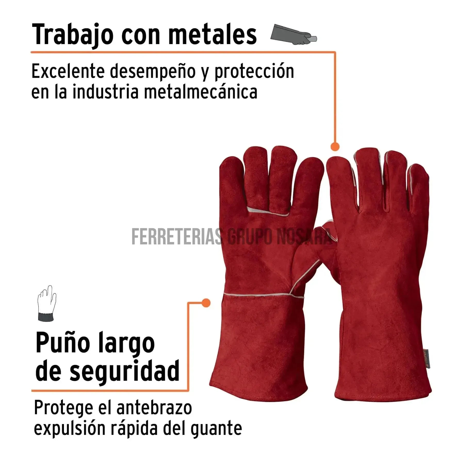 Guantes rojos para soldador, Truper / 19458-