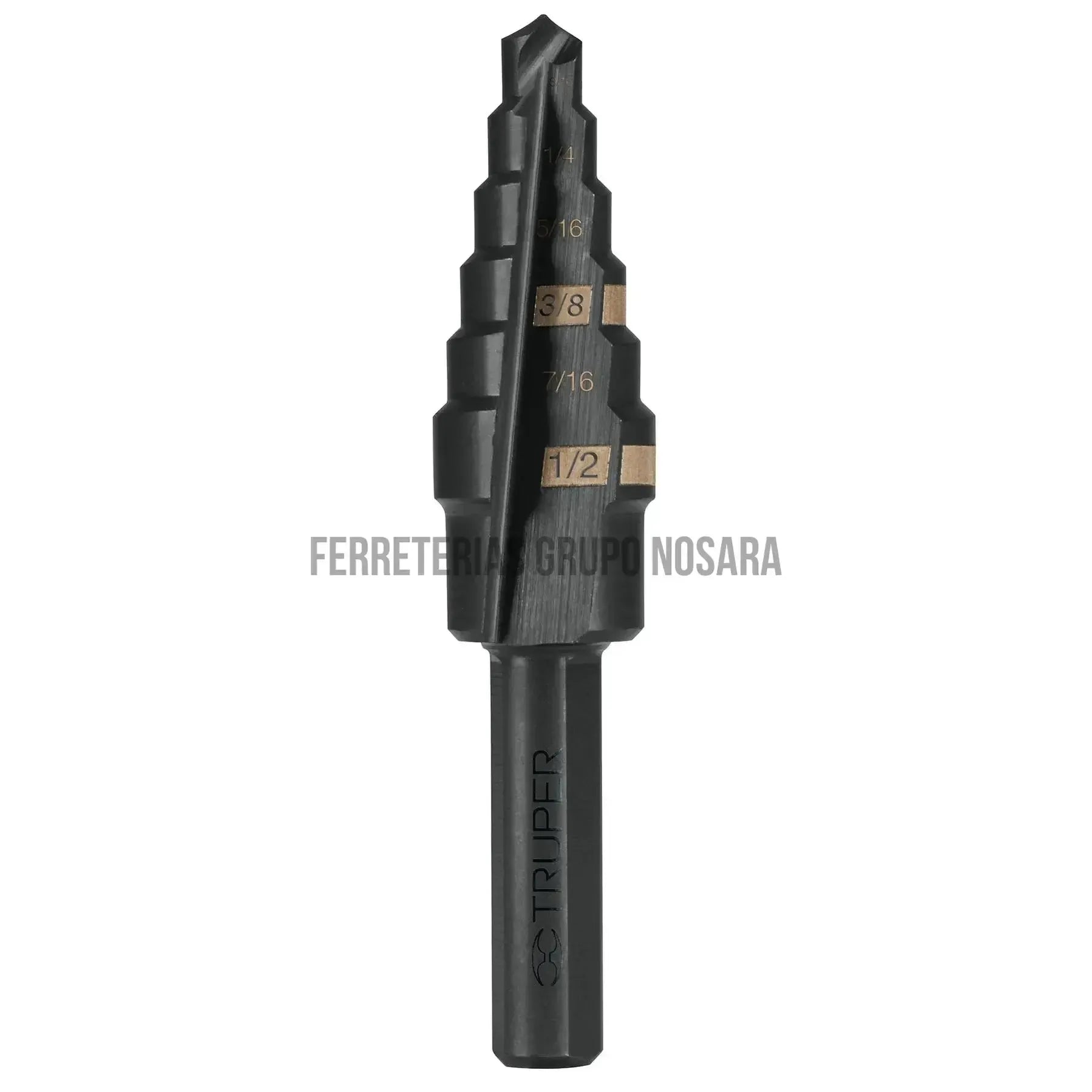 Broca escalonada óxido negro 6 escalones 3/16 a 1/2 TRUPER / 12120-