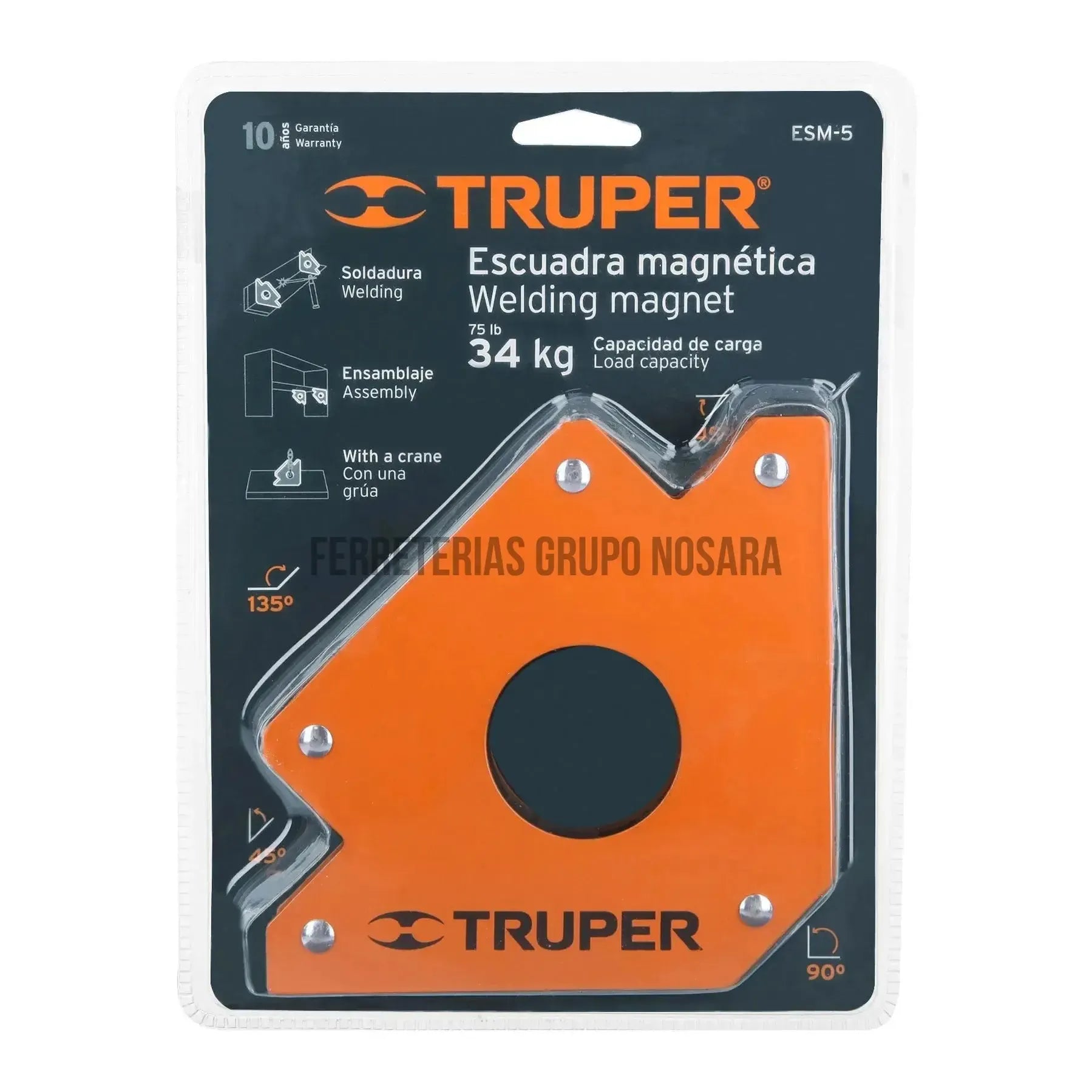 Escuadra magnetica para soldar 5" 34kg Truper ESM-5 / 15408-