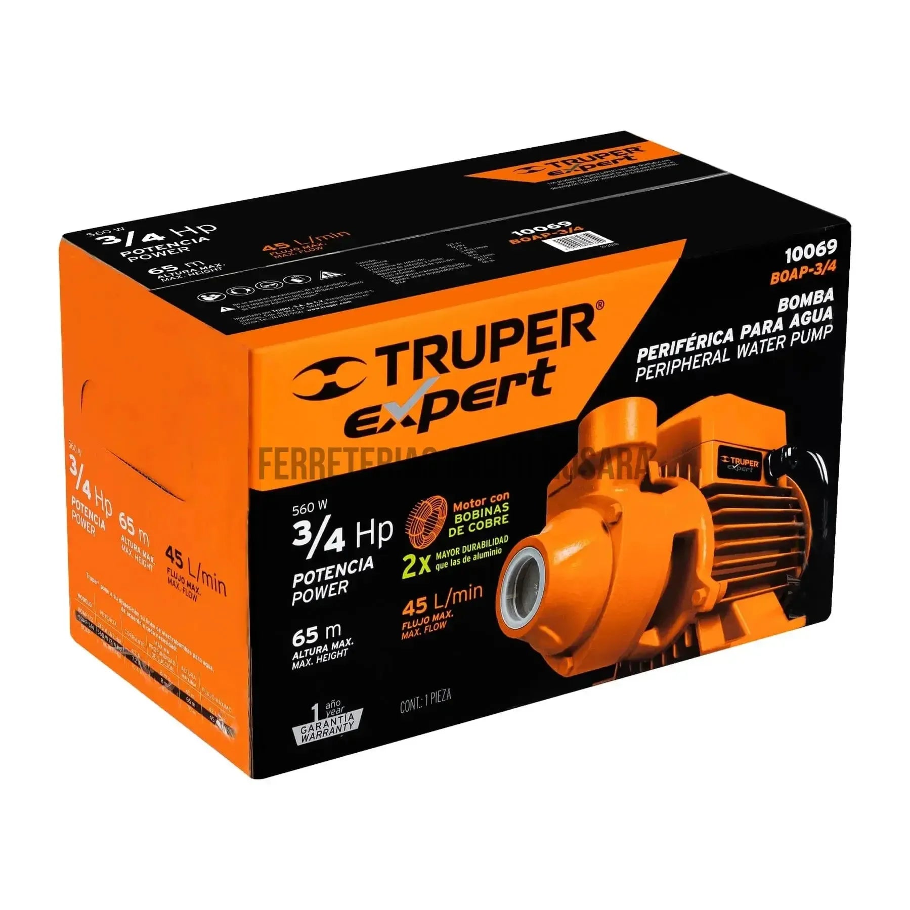 Bomba periférica 3/4 HP, Truper Expert / 10069-