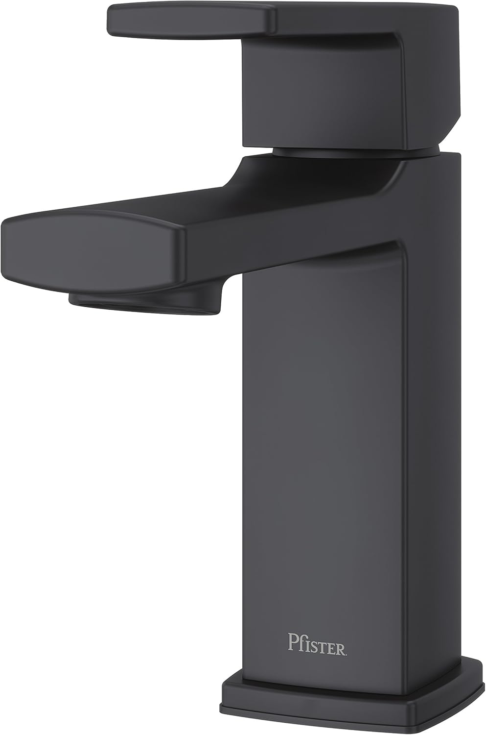 Pfister LG42-DA0B Deckard - Grifo de baño central de 4 pulgadas, color negro mate