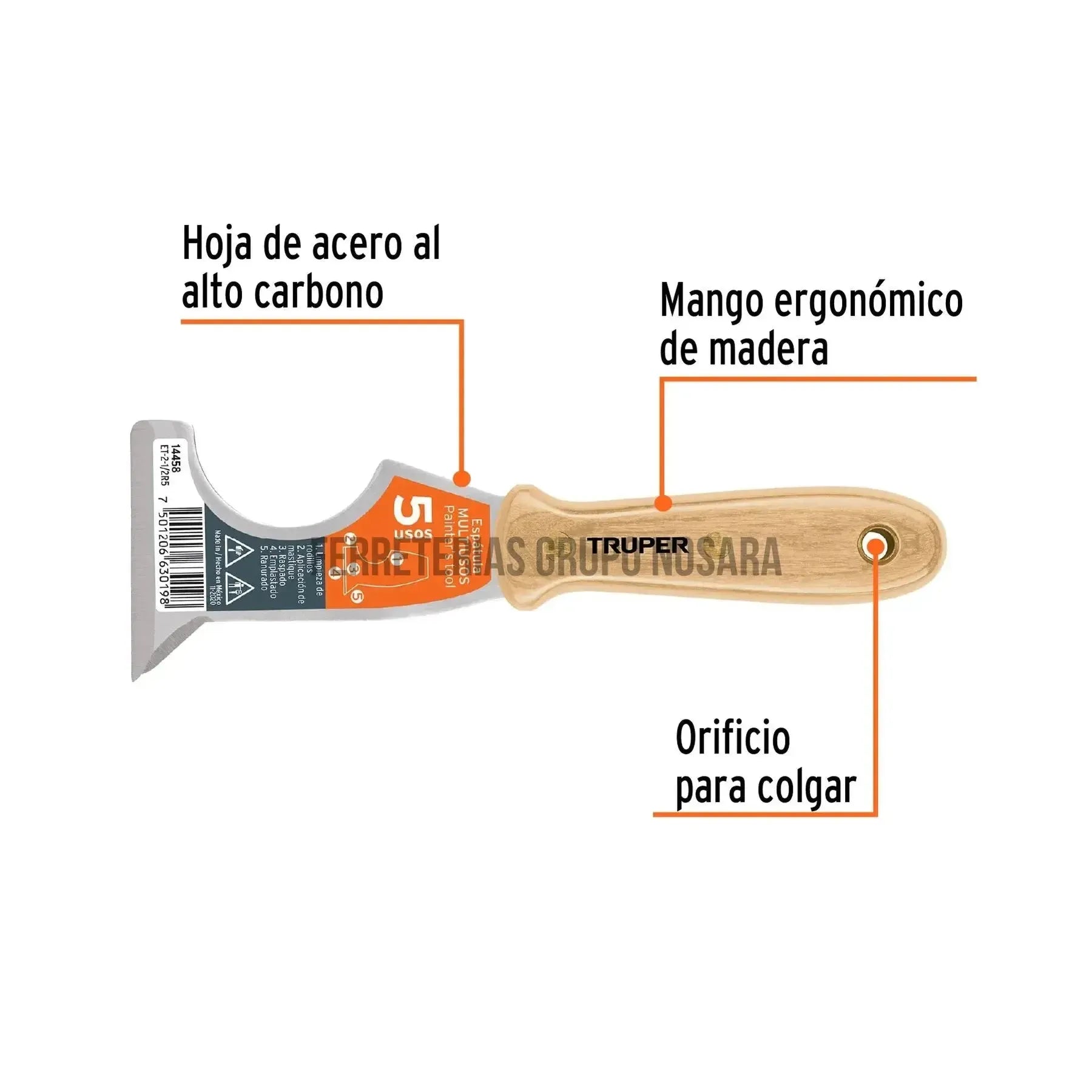 TRUPER ESPATULA M/MADERA 5 FUN ET 14458-