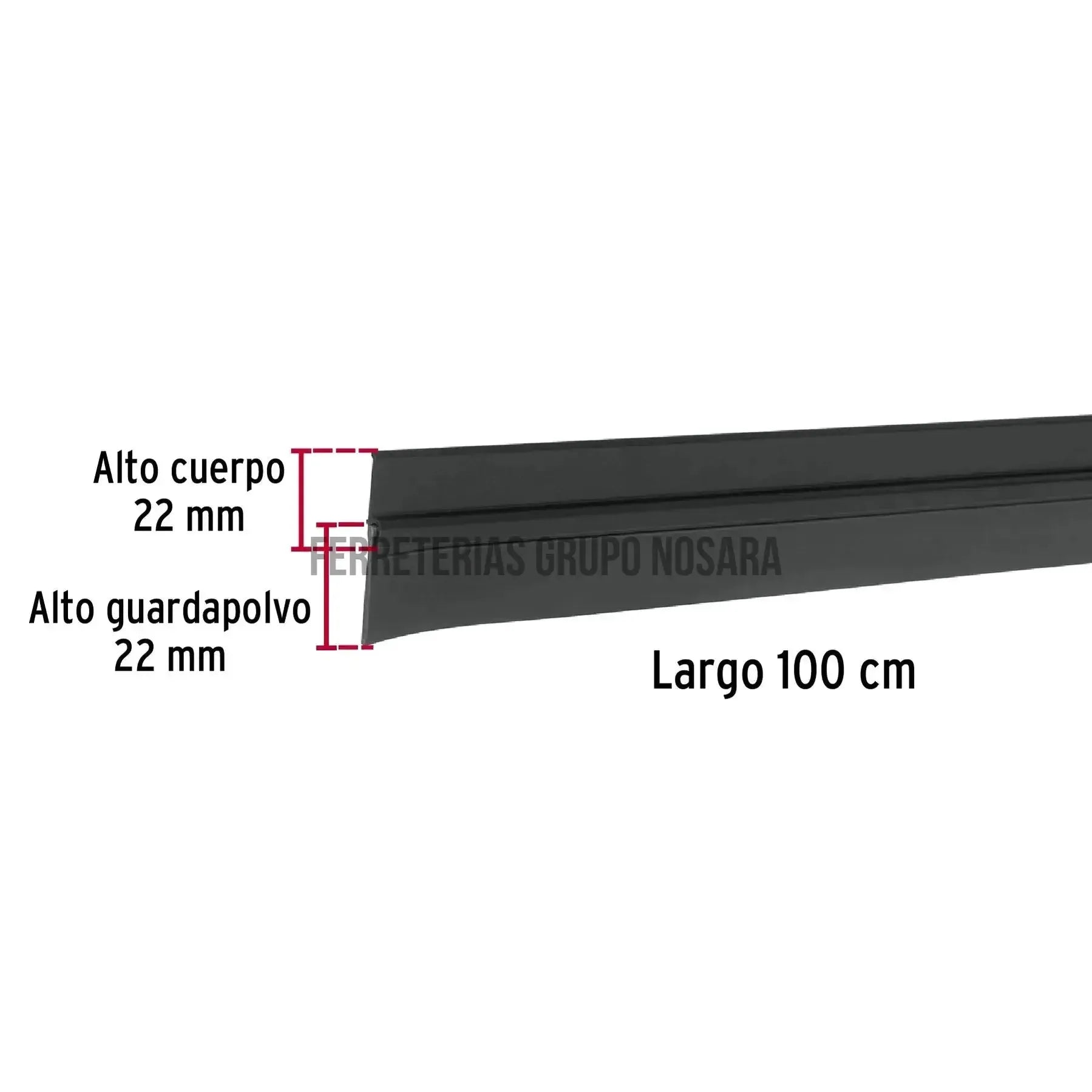 HERMEX BURLETE P/PUERT NEGRO 100CM 43033-