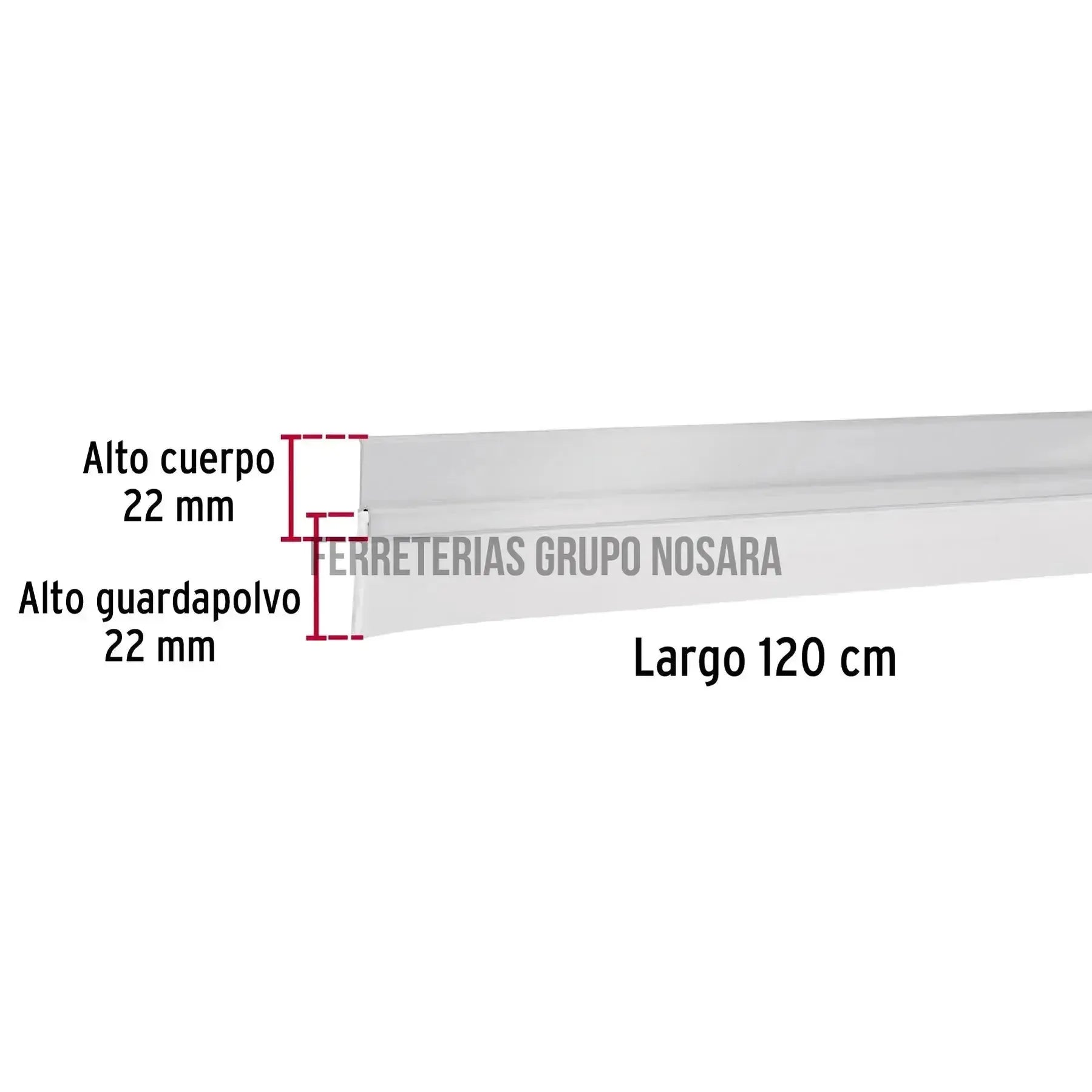 HERMEX BURLETE P/PUERT ALUM 120CM 43034-