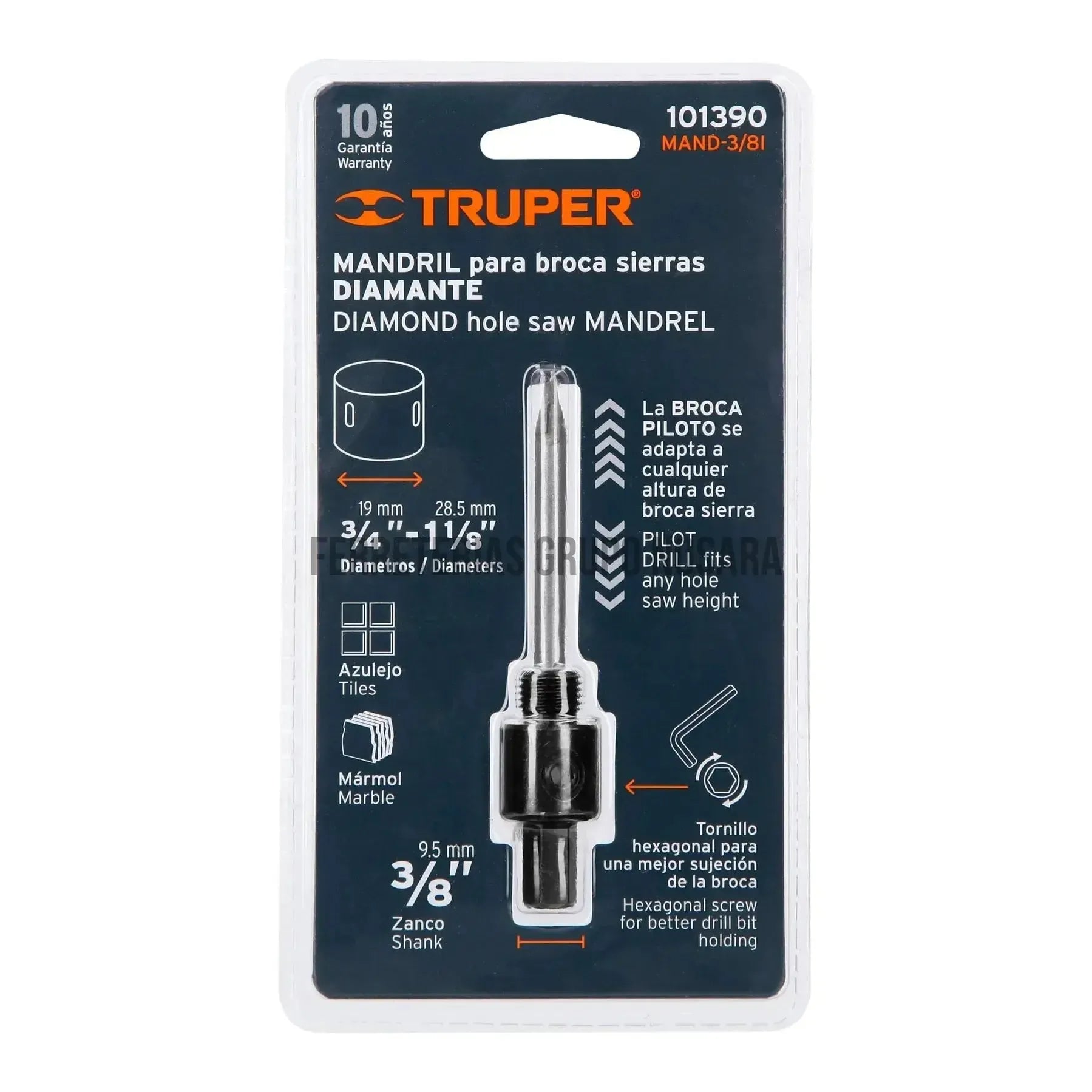 TRUPER MANDRIL P/BROCASIERRA 3/8 101390-
