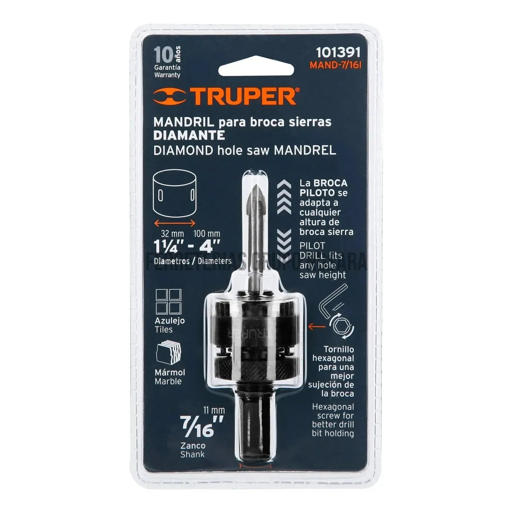 TRUPER MANDRIL P/BROCASIERRA 7/16 101391-