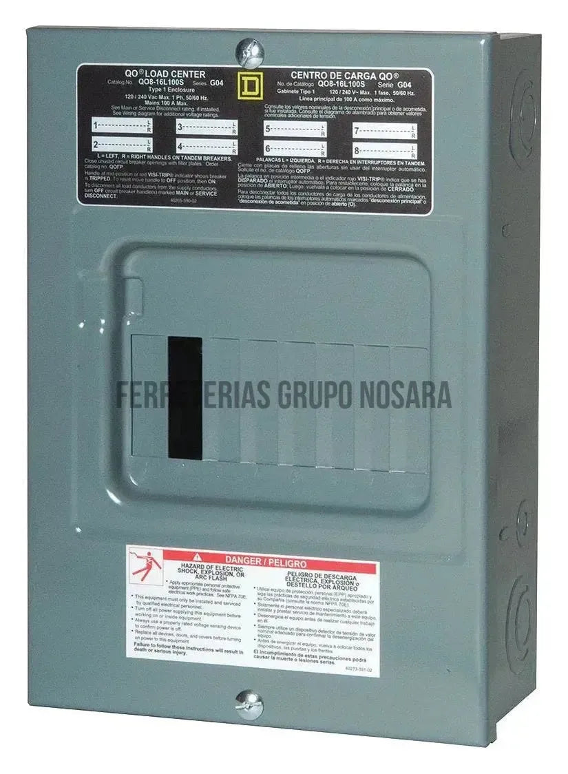CENTRO CARGA SQUARE D 8S QO816L100S-MN006396-785901785682