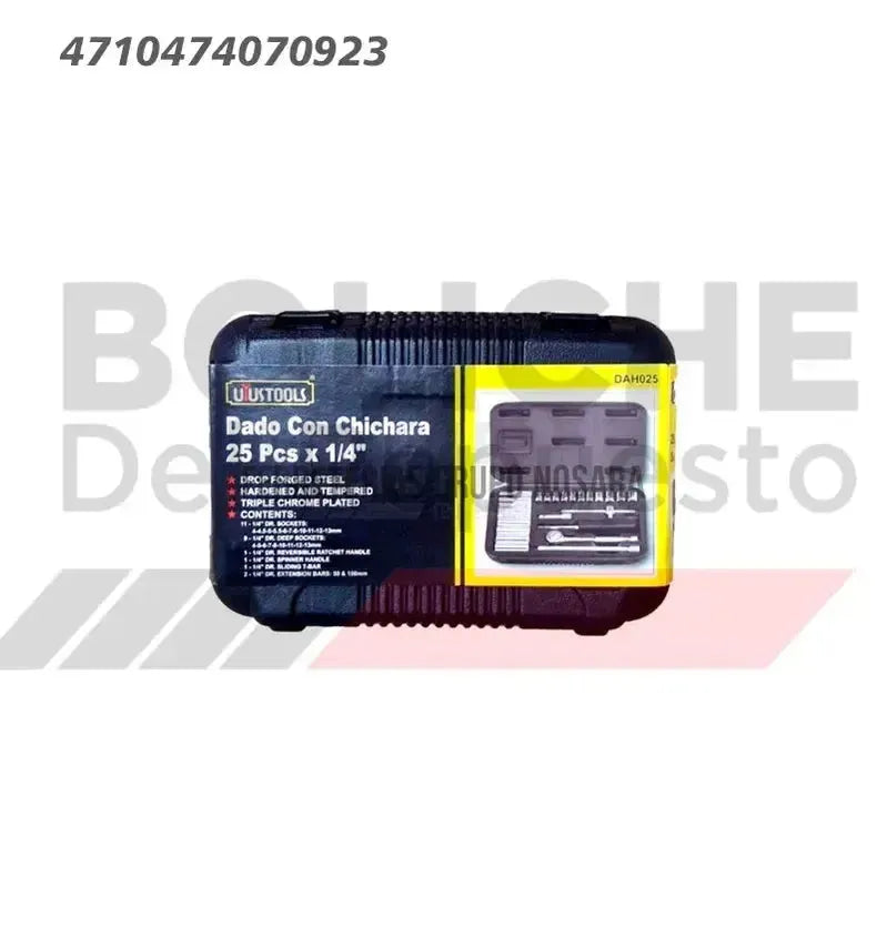DADO CON CHICHARRA 25PCS 1/4″ TAIWAN (4MM-13MM)-MN014448-4710474070923