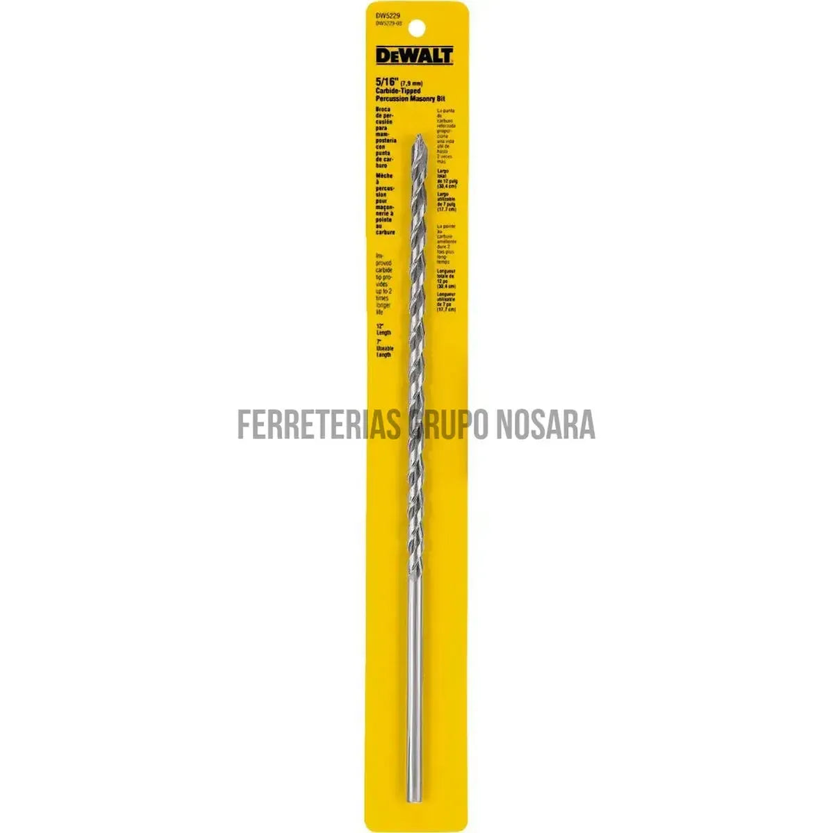 DW BROCA CONCRETO 5/16 X 10 DW 5229Y-MS 007272-028874052291