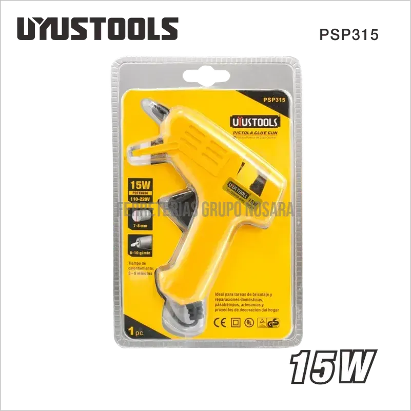 UYUSTOOLS PISTOLA P/SILICON 15W PSP315-