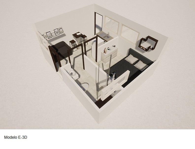 COMBO CASA TICO BLOCK 25 M2 OBRA GRIS